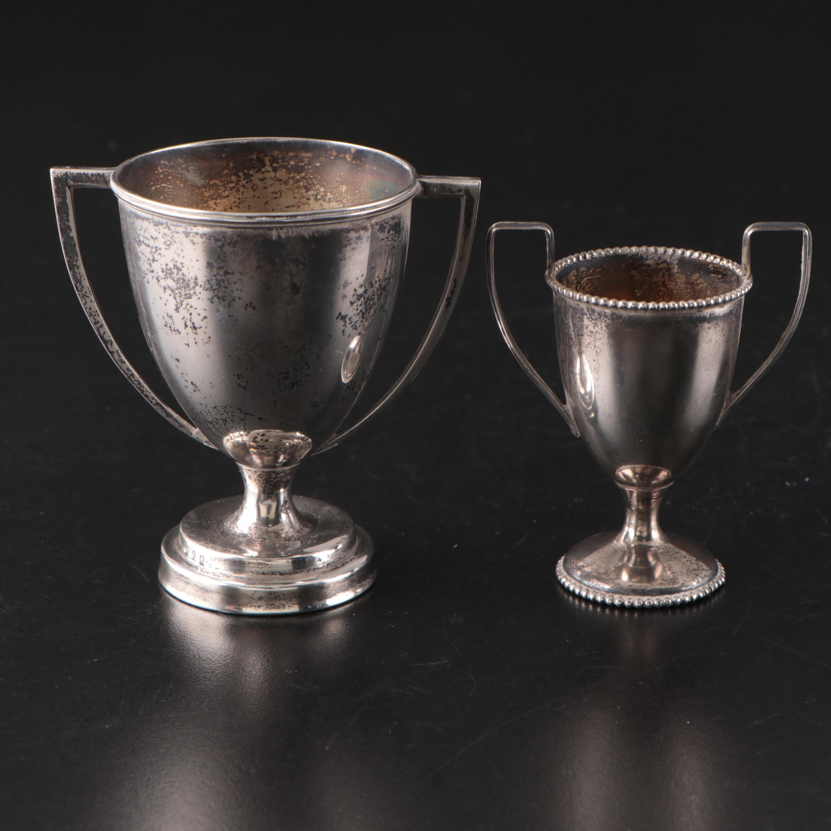 Levi & Salaman Sterling Silver Miniature Trophy with Other Trophies