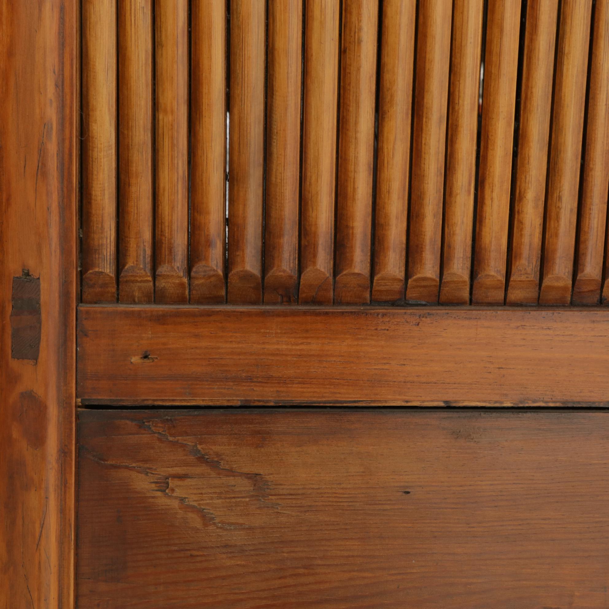 Asian Rustic Wood and Bamboo Storage Cabinet, Mid to Late 20th Century