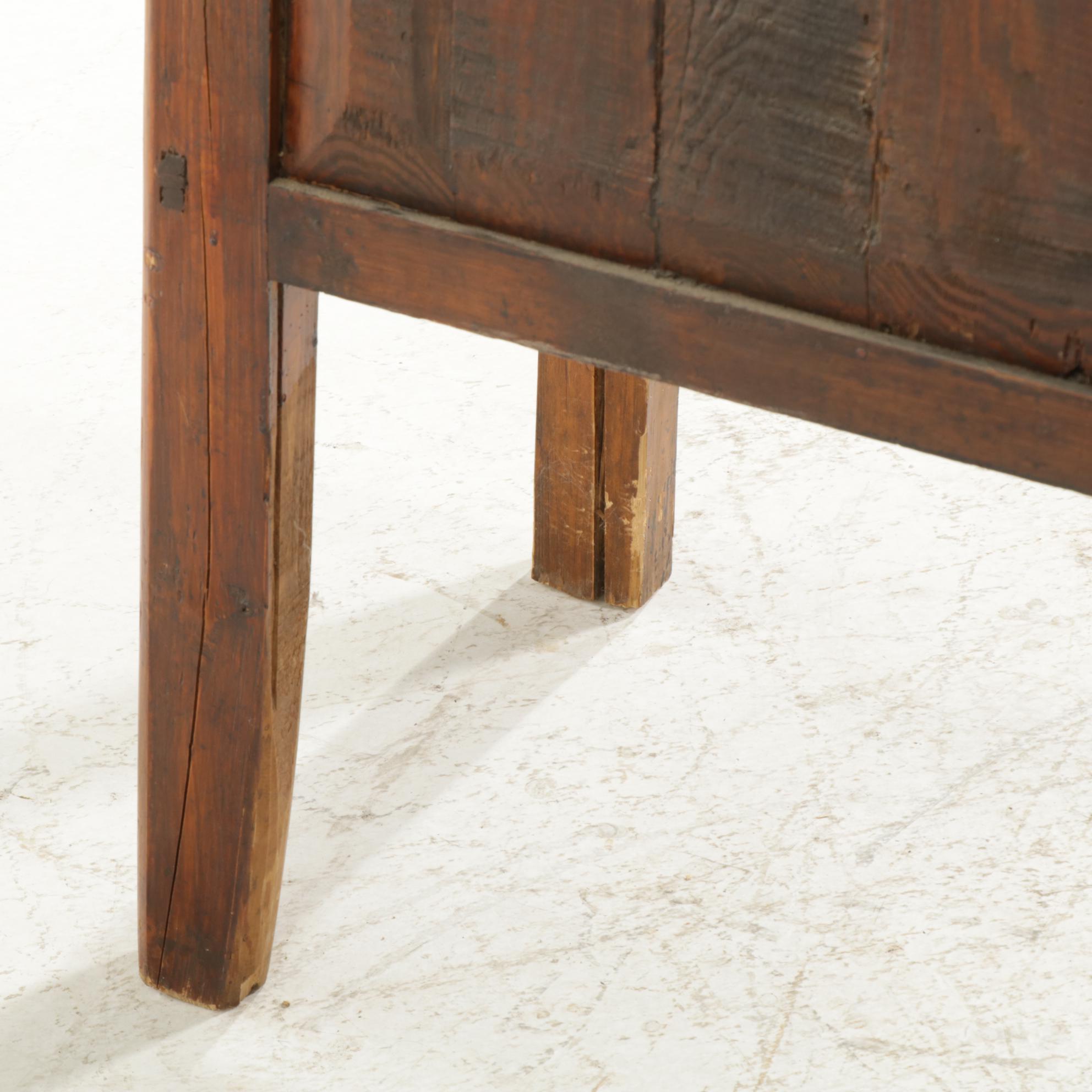 Asian Rustic Wood and Bamboo Storage Cabinet, Mid to Late 20th Century