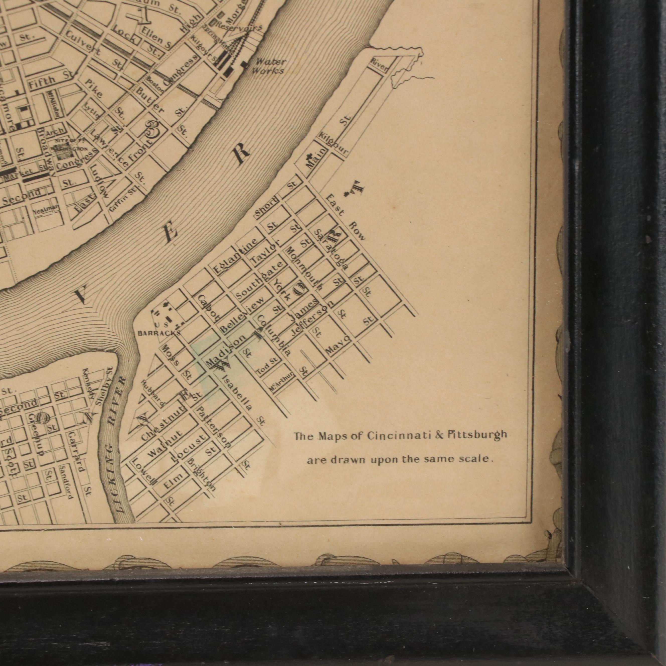 J. H. Colton & Co. Map "The City of Cincinnati, Ohio," 1855