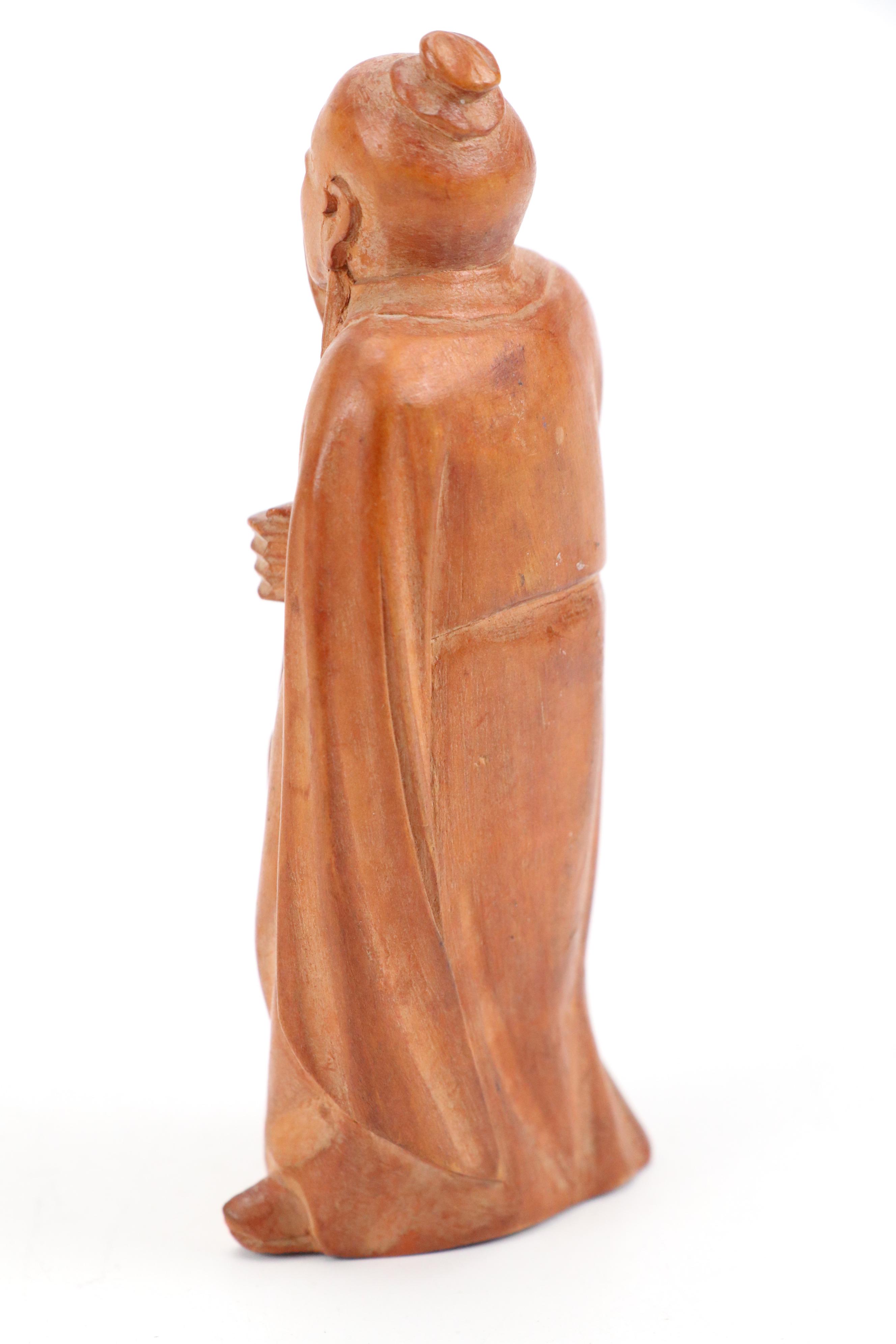 Indian Carved Wood Saraswati Idol with Chinese Carved Mythological Figures