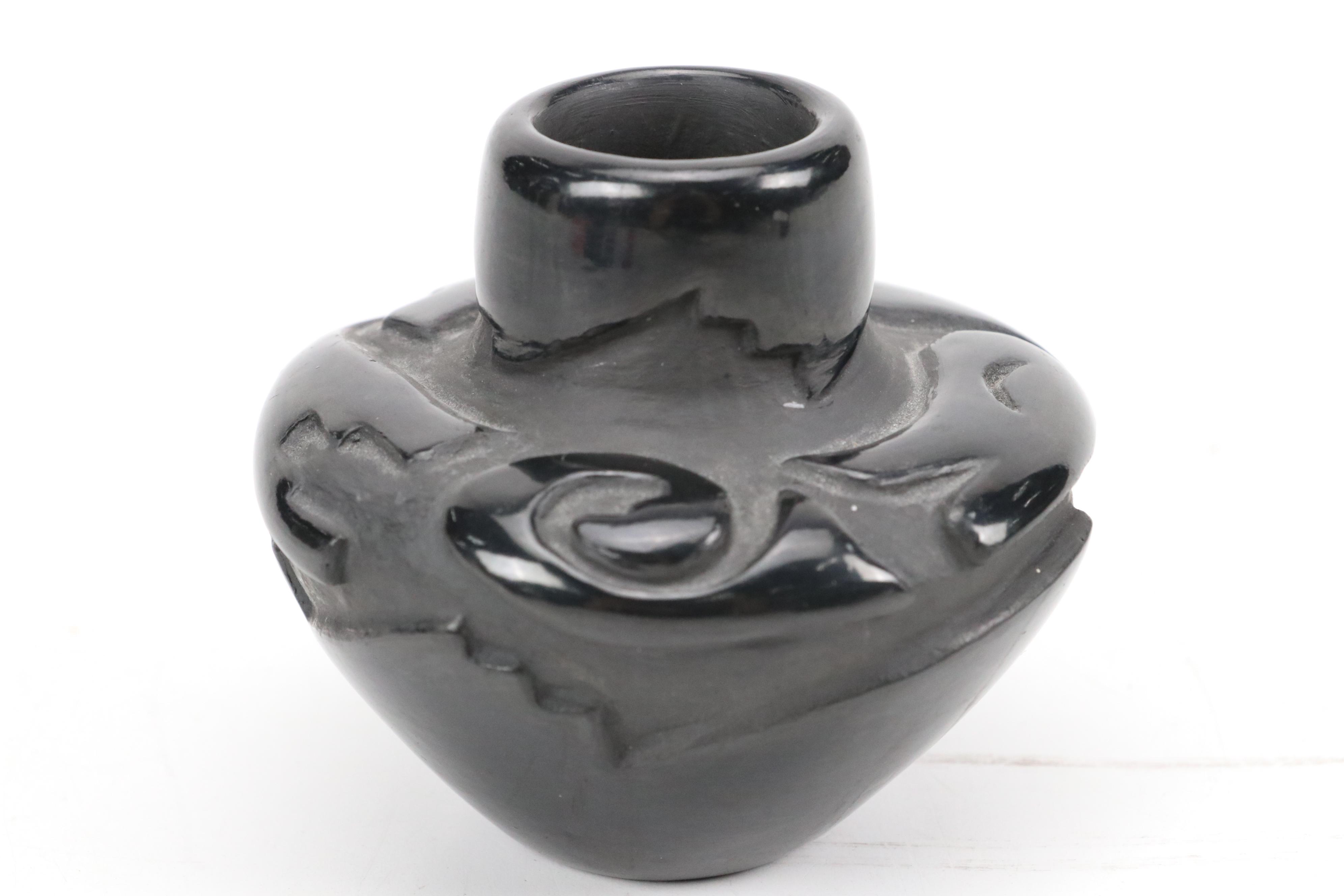 Victor and Naomi Eckleberry and Other Santa Clara Pueblo Blackware Pottery Vases