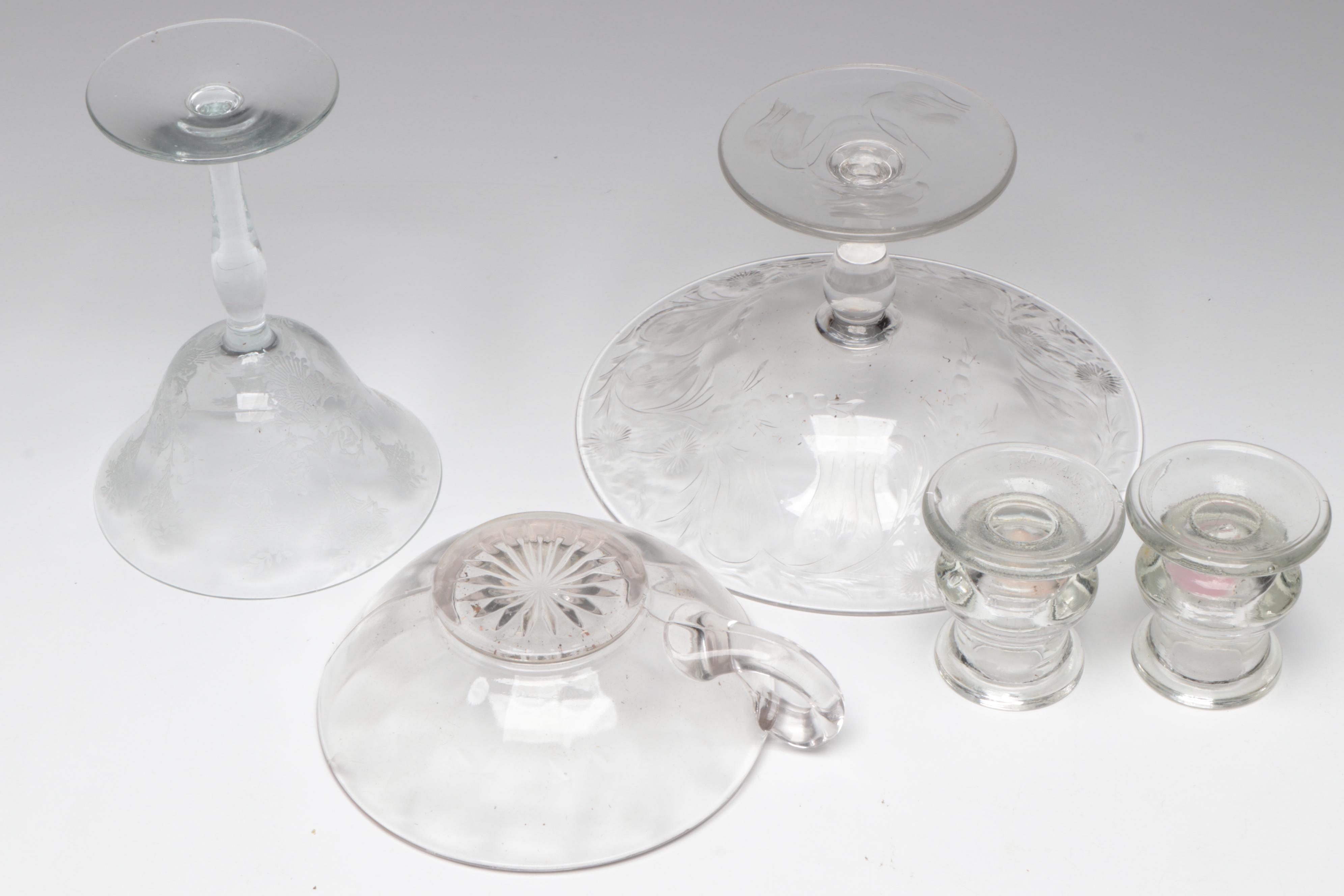 Sydenstricker Fused Glass Floral Plates and Trays, Late 20th/Early 21st Century