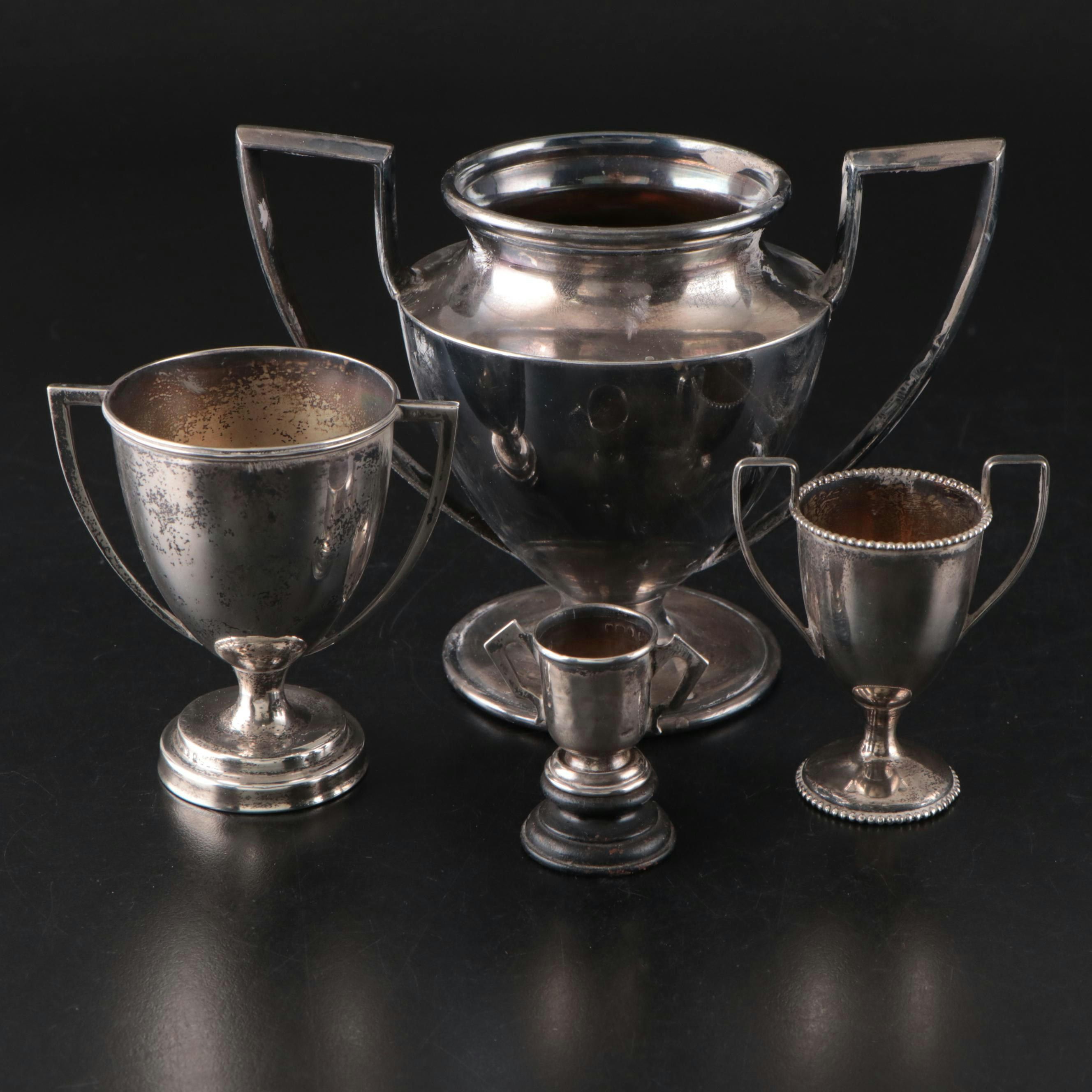 Levi & Salaman Sterling Silver Miniature Trophy with Other Trophies