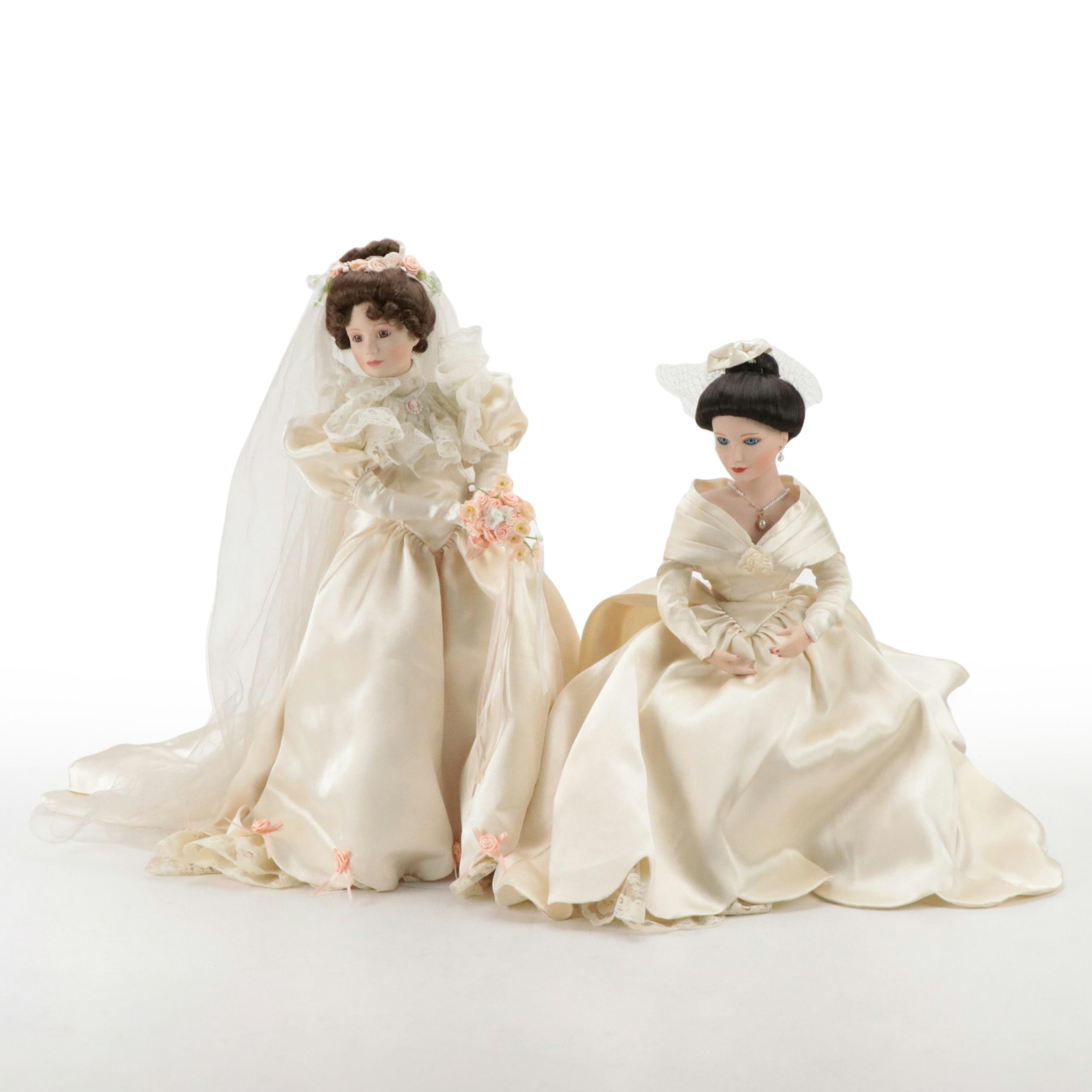 Ashton-Drake Galleries "Beth" and "Elizabeth" Porcelain Collector Dolls