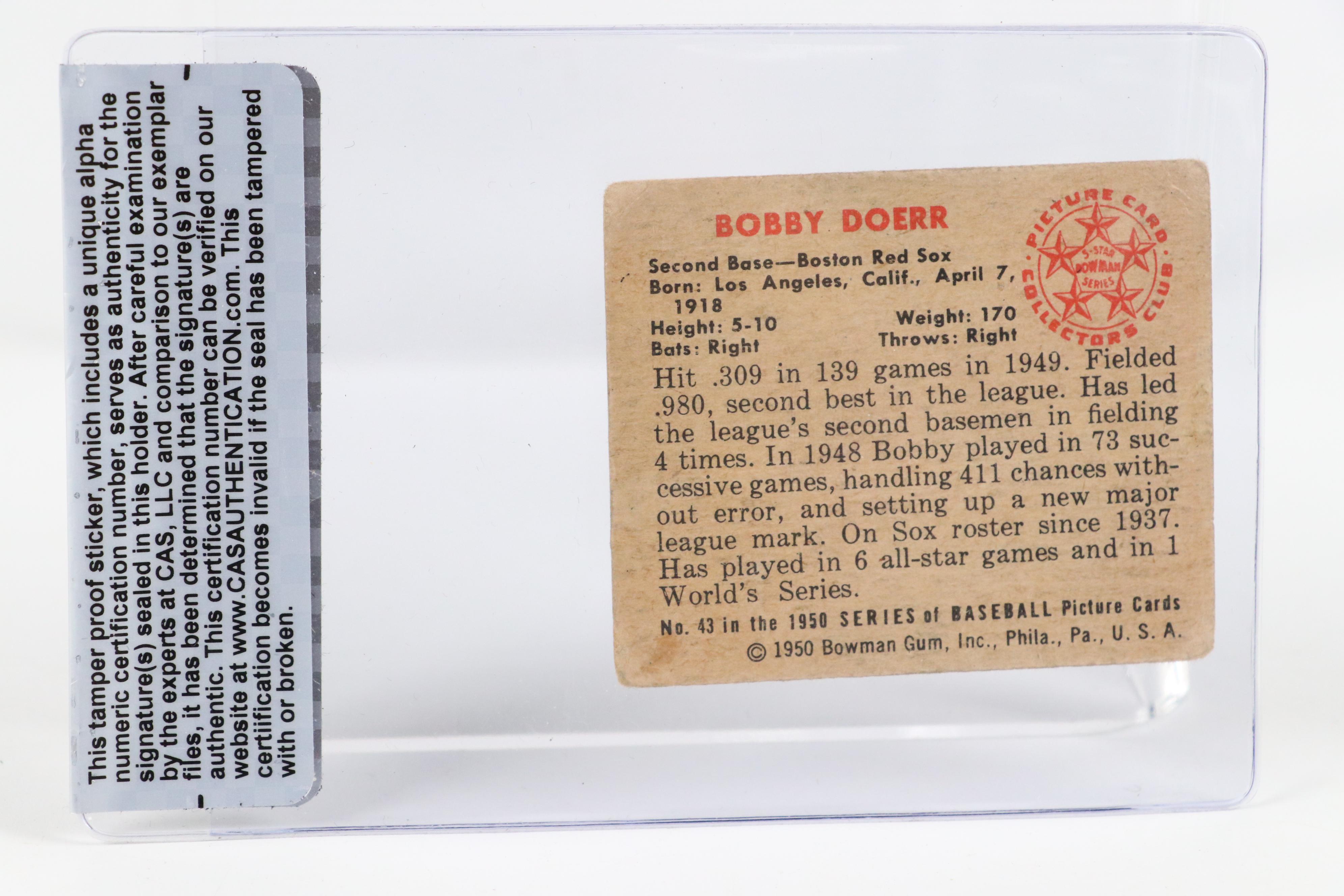 Bill Mazeroski, Tony La Russa, and Bobby Doerr Signed Baseball Cards