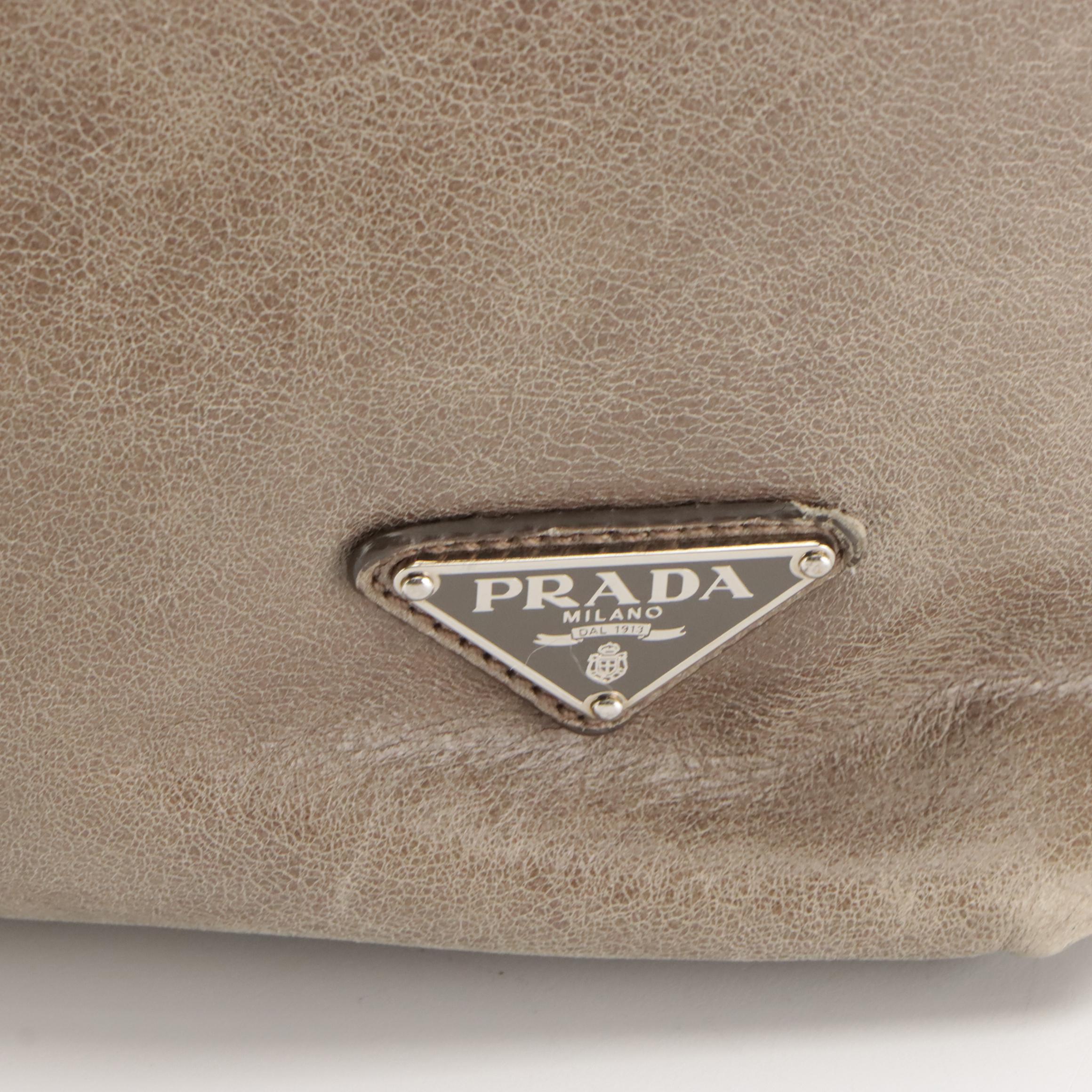 Prada Leather Two-Way Tote Bag