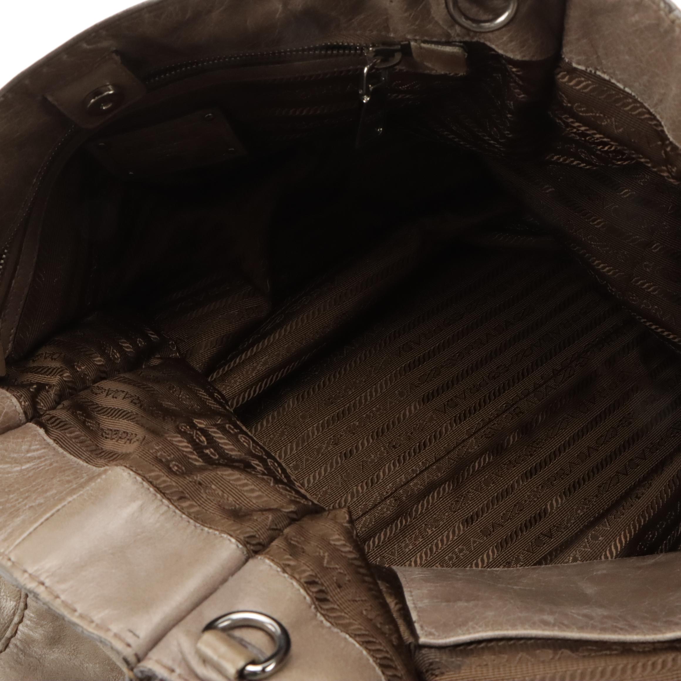 Prada Leather Two-Way Tote Bag