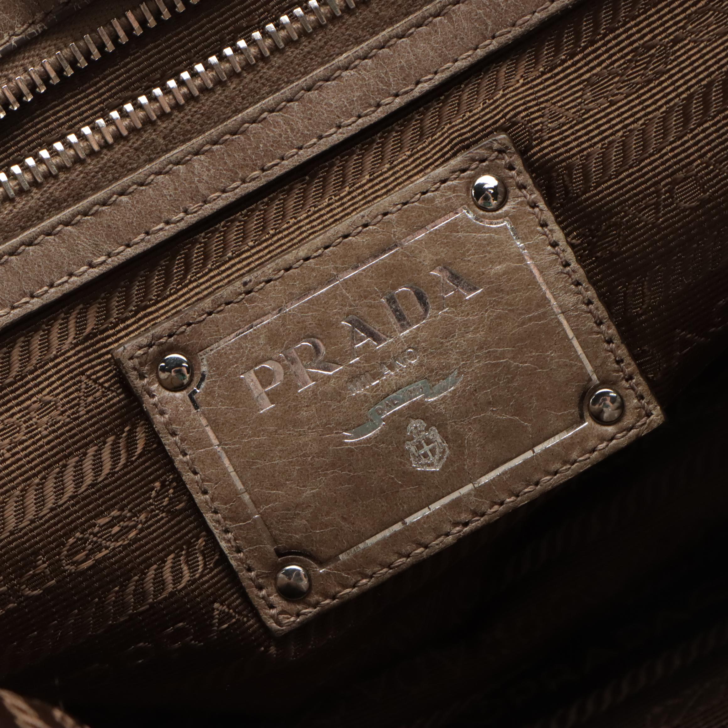 Prada Leather Two-Way Tote Bag