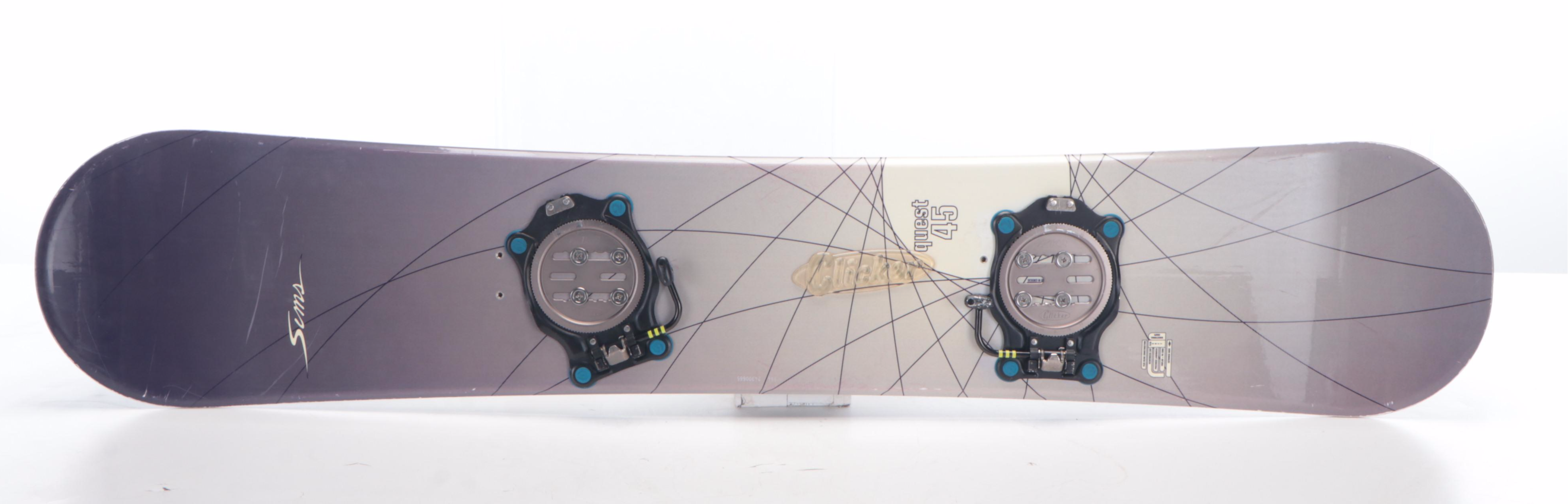 Sims Quest 45 Clicker Snowboard with Burton Nylon Soft Bag, 21st Century