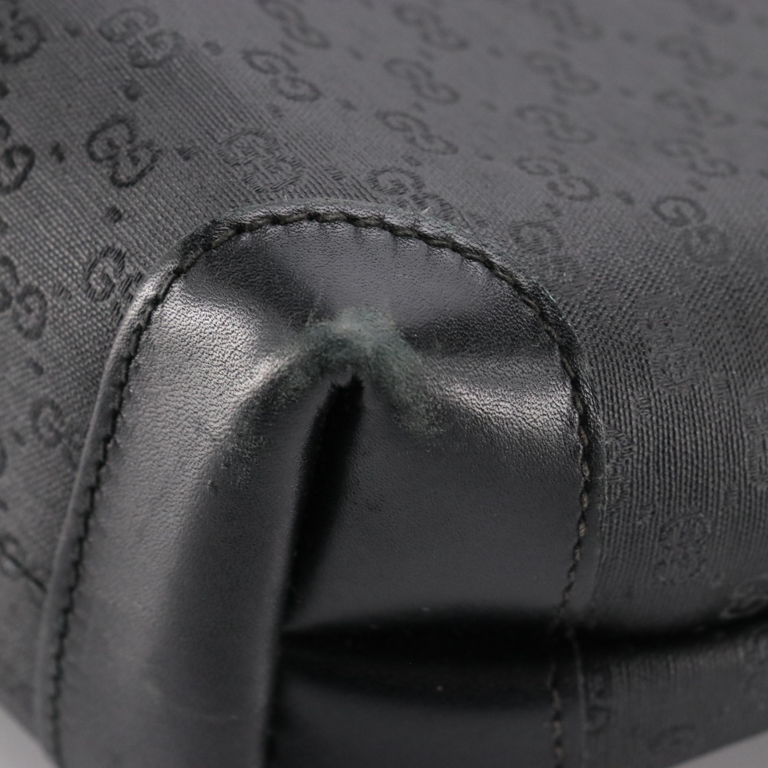 Gucci Web Strap Shoulder Tote in Black GG Supreme Canvas and Leather Trim