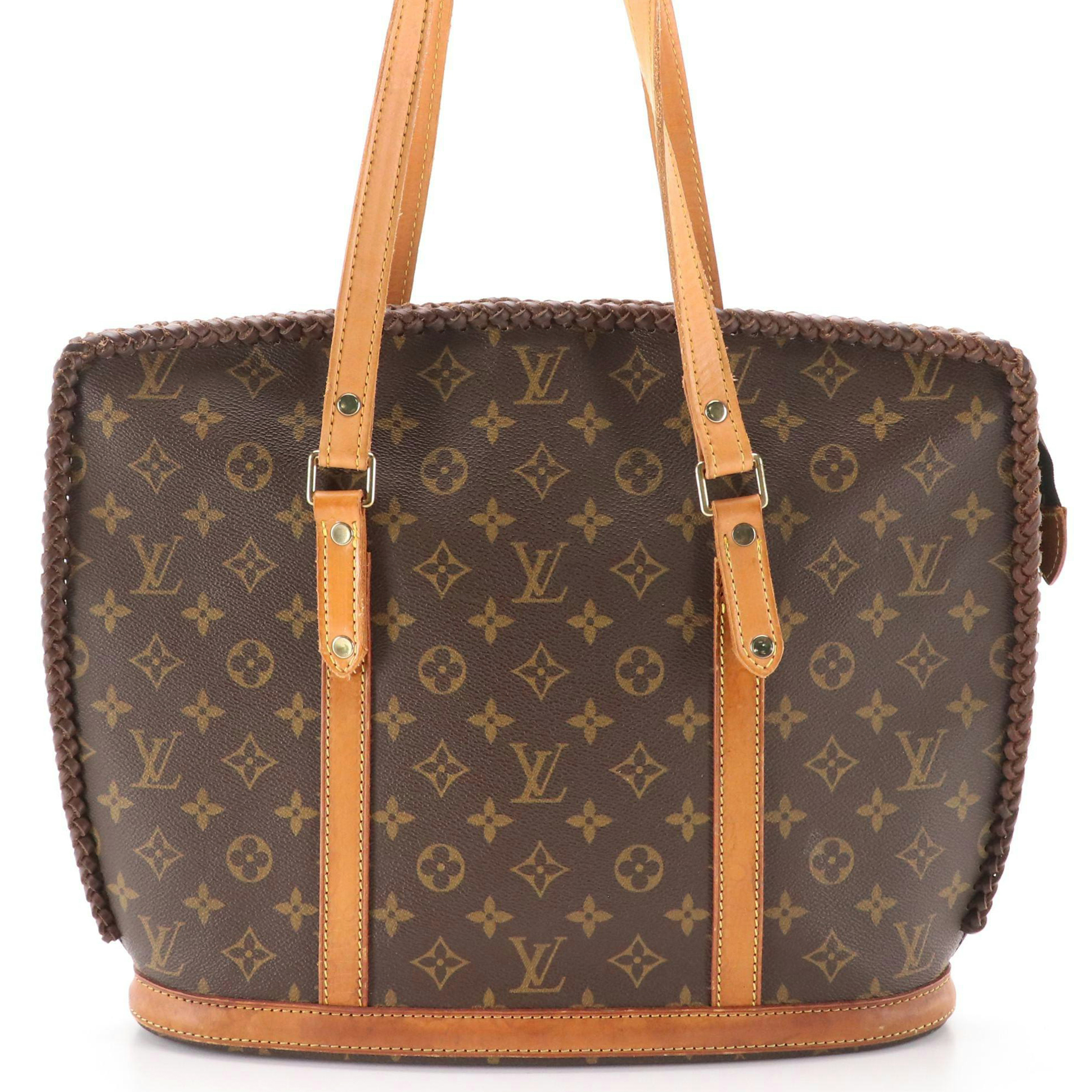 Vintage Boho Customized Louis Vuitton Babylone Shoulder Tote with Braided Trim