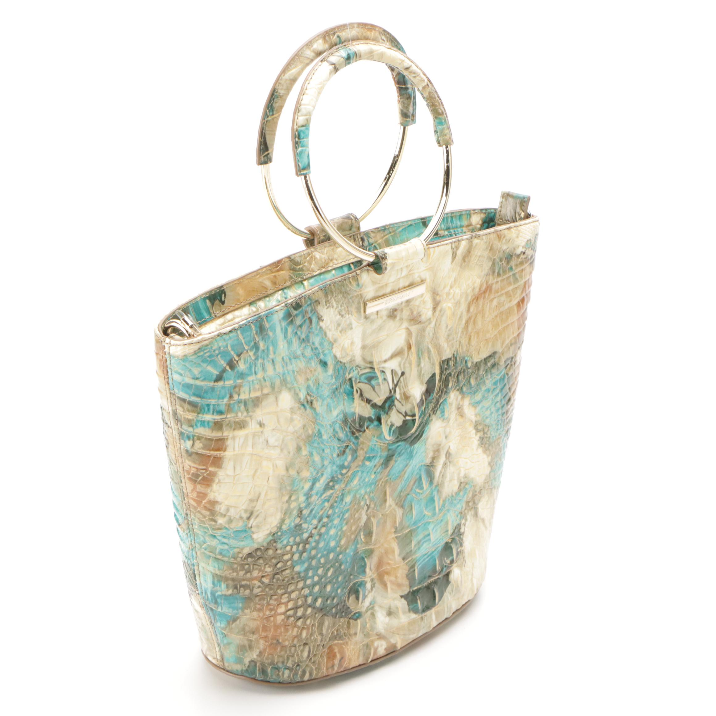 Brahmin Mod Bowie Bird of Paradise Melbourne Croc-Embossed Leather Handbag