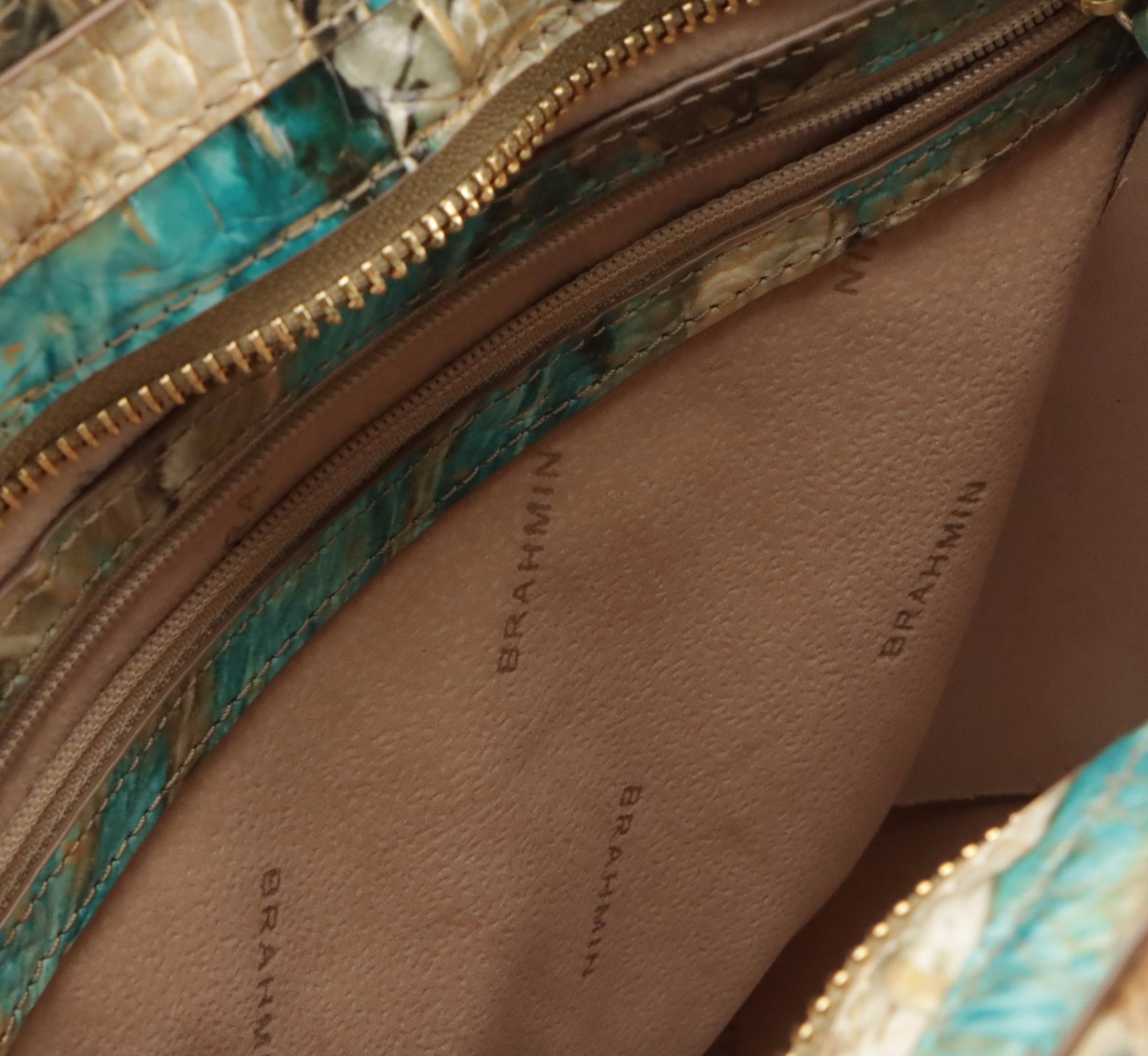 Brahmin Mod Bowie Bird of Paradise Melbourne Croc-Embossed Leather Handbag