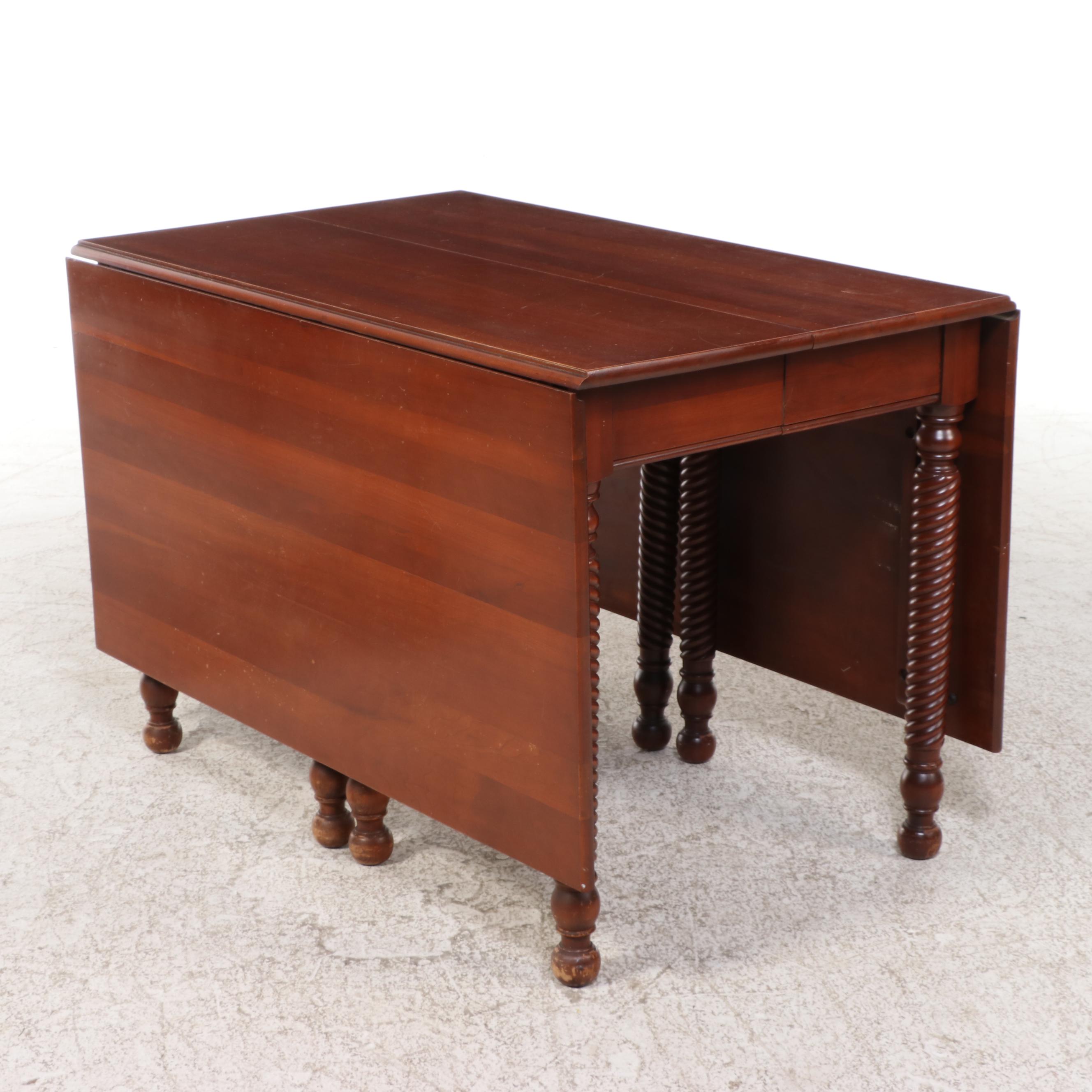 Five-Piece Willett Empire Style Cherrywood Dining Set, Mid-20th Century