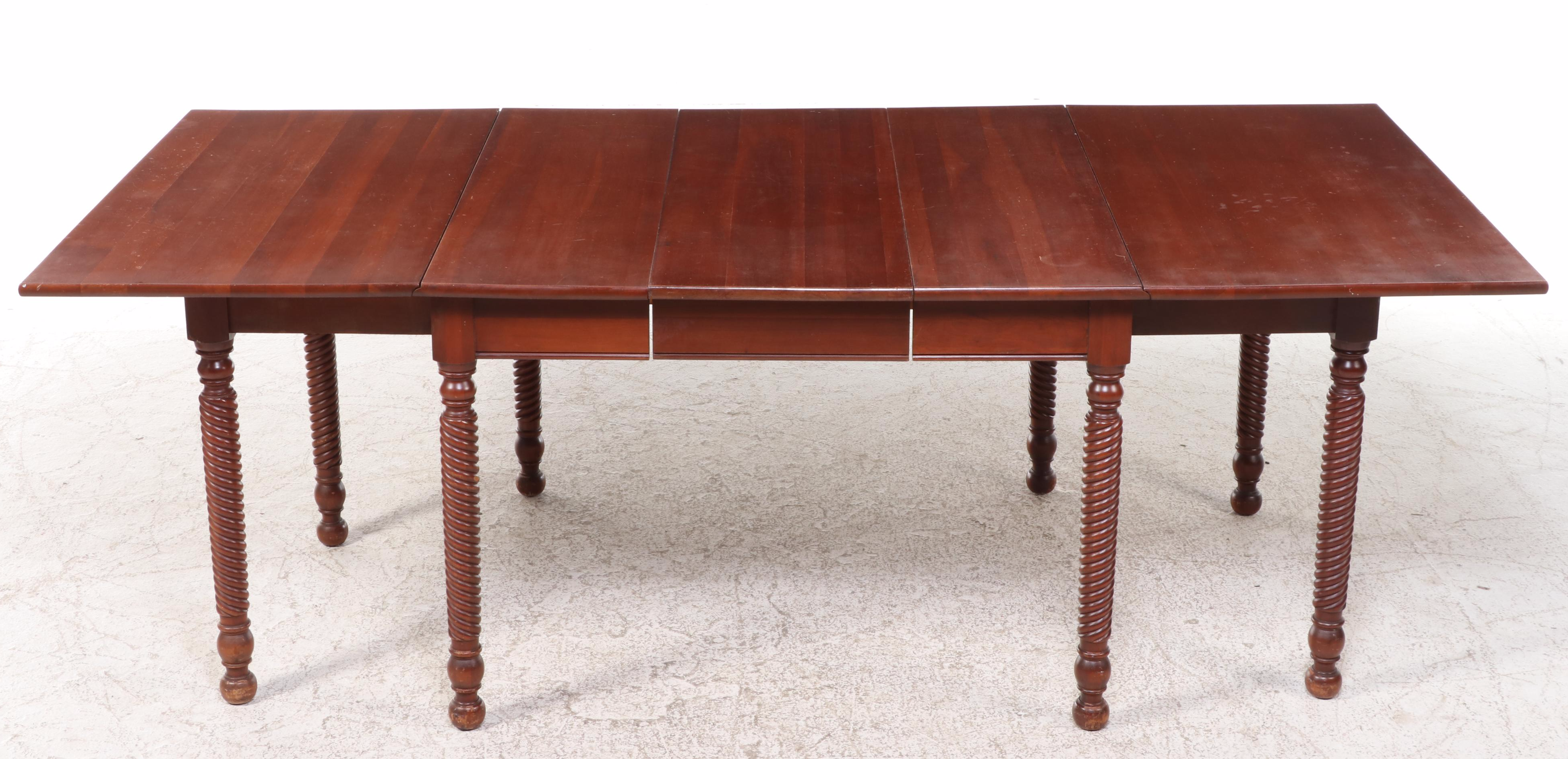 Five-Piece Willett Empire Style Cherrywood Dining Set, Mid-20th Century