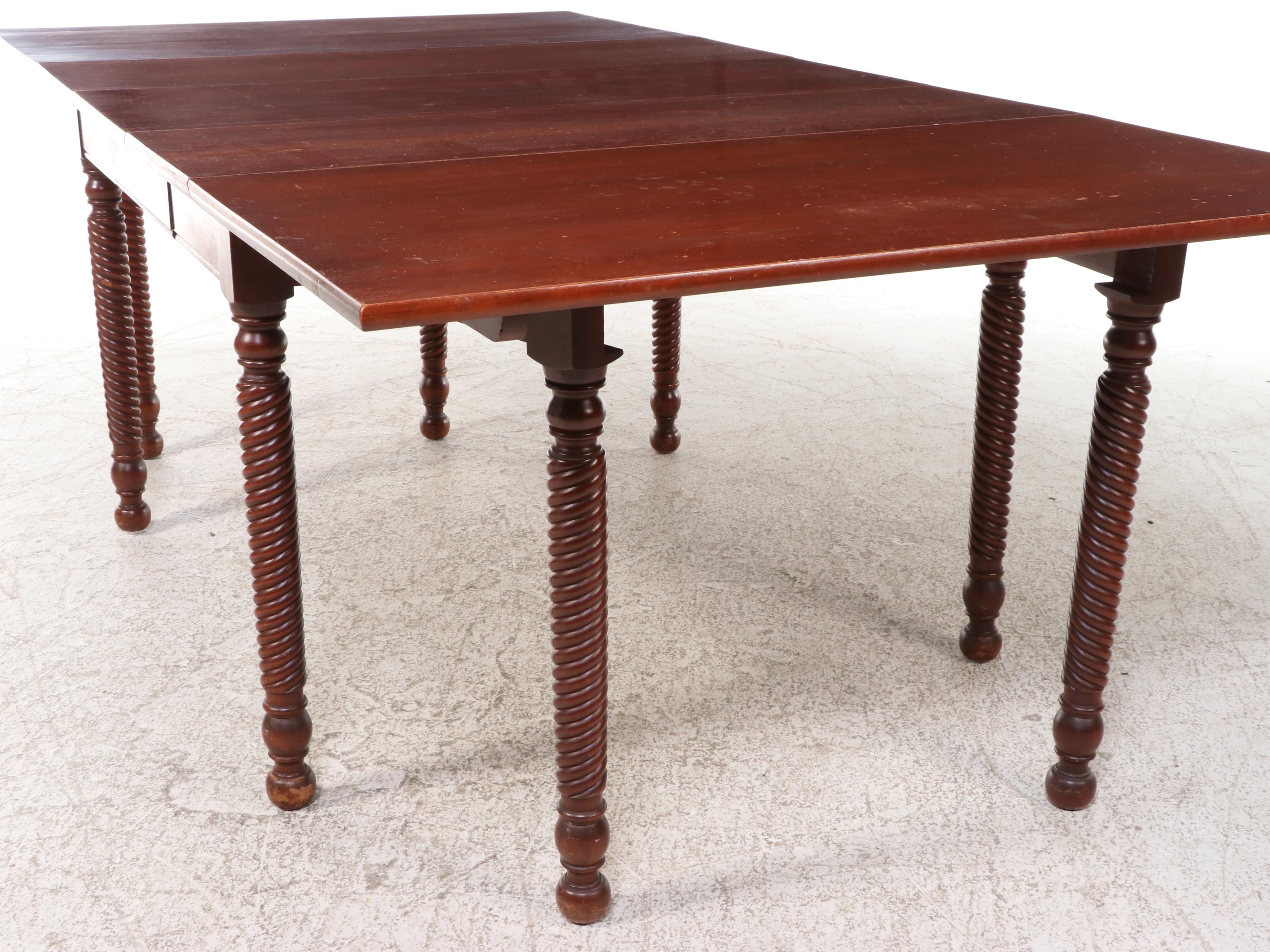 Five-Piece Willett Empire Style Cherrywood Dining Set, Mid-20th Century