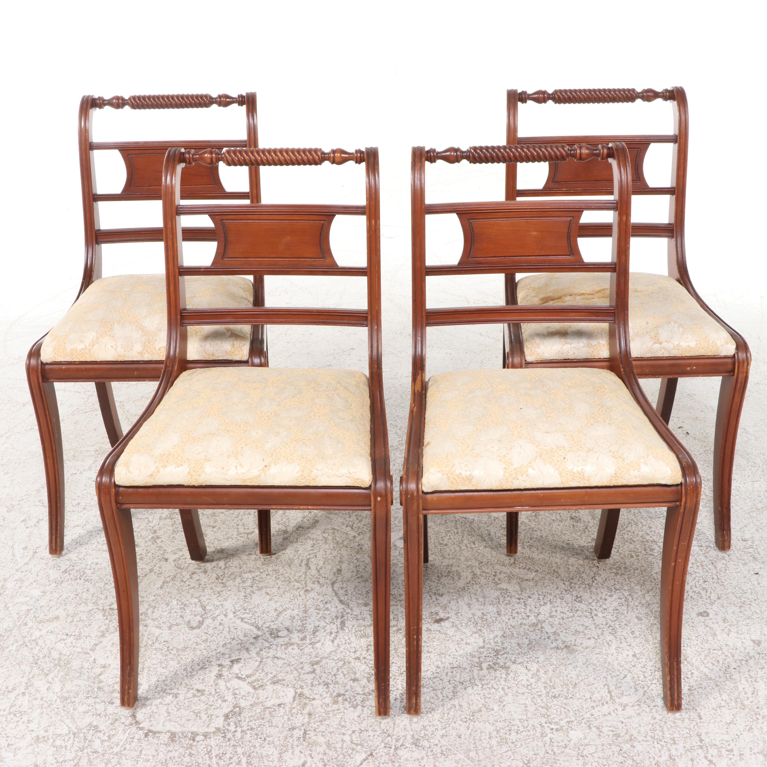 Five-Piece Willett Empire Style Cherrywood Dining Set, Mid-20th Century