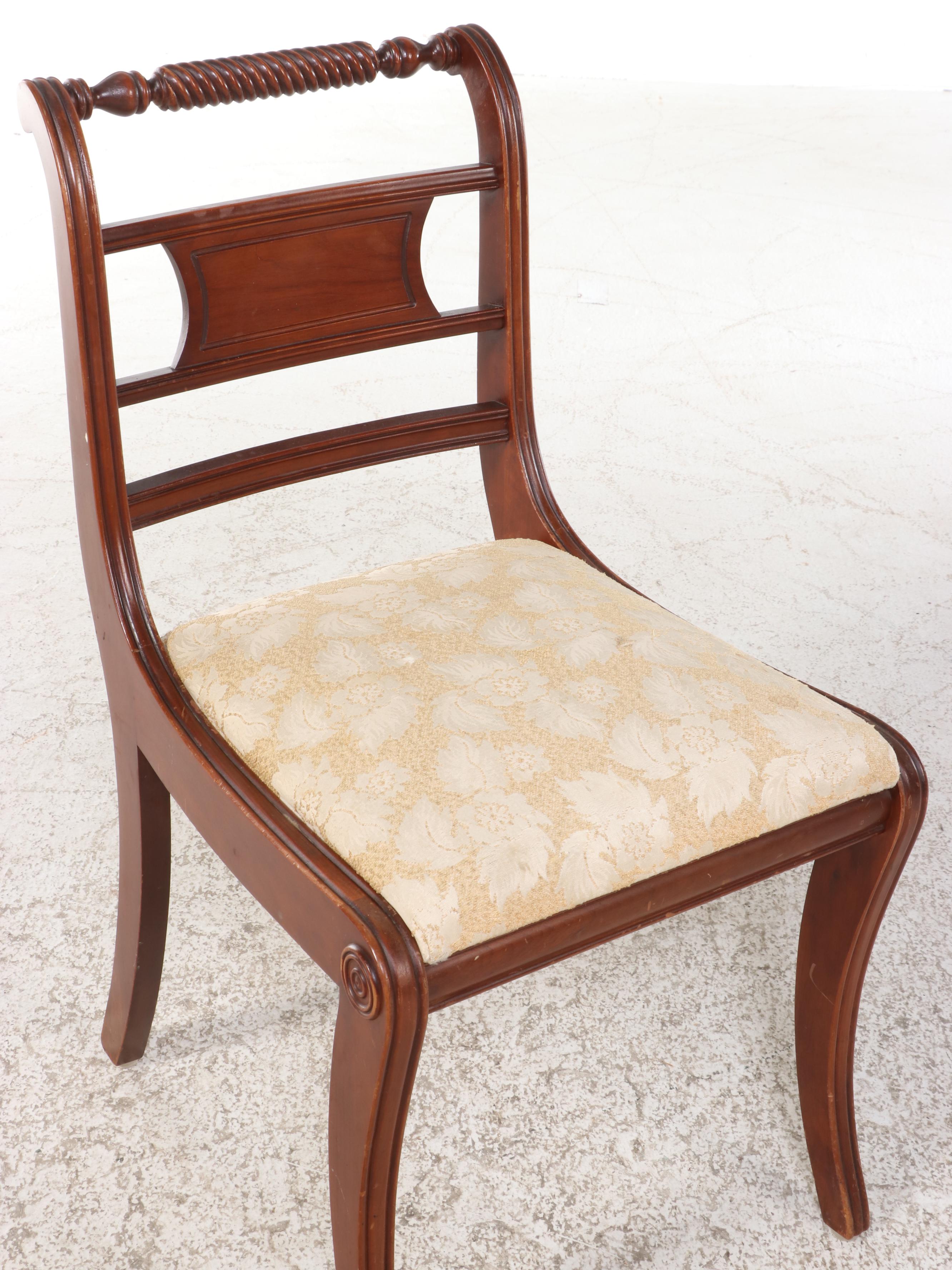 Five-Piece Willett Empire Style Cherrywood Dining Set, Mid-20th Century