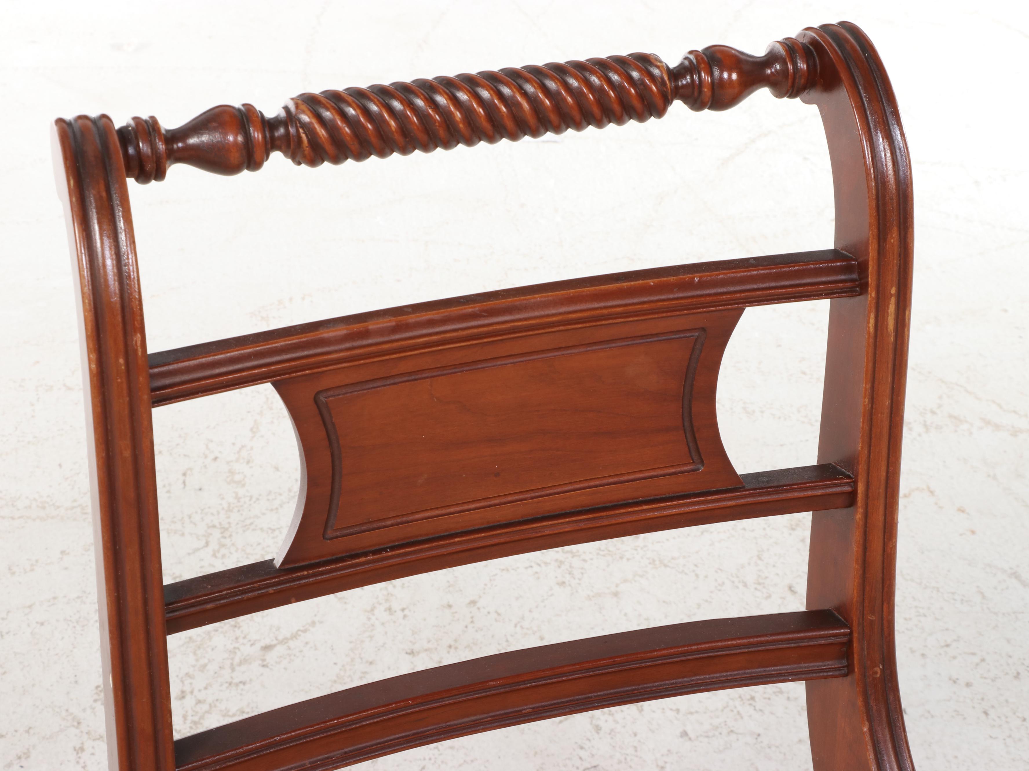 Five-Piece Willett Empire Style Cherrywood Dining Set, Mid-20th Century