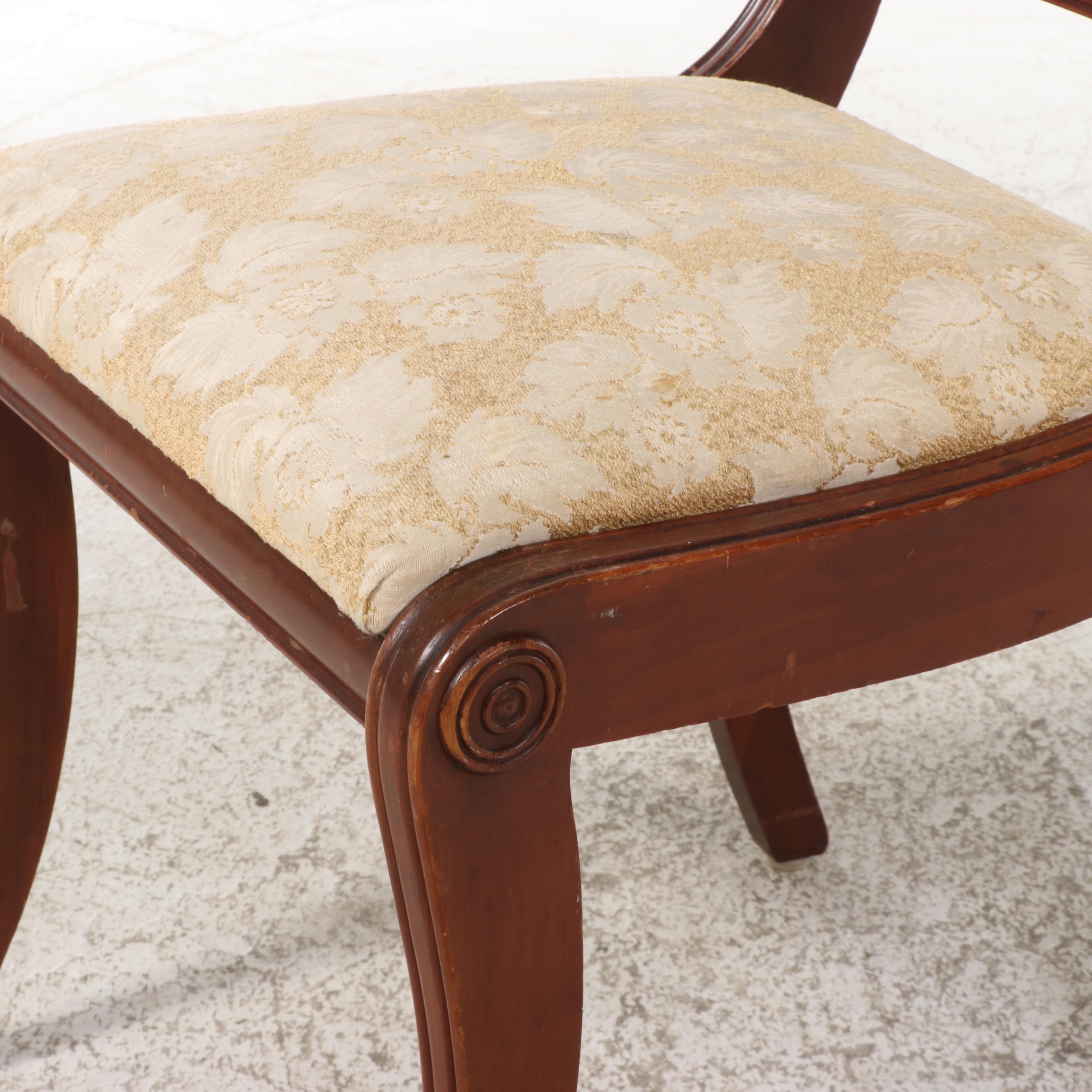 Five-Piece Willett Empire Style Cherrywood Dining Set, Mid-20th Century