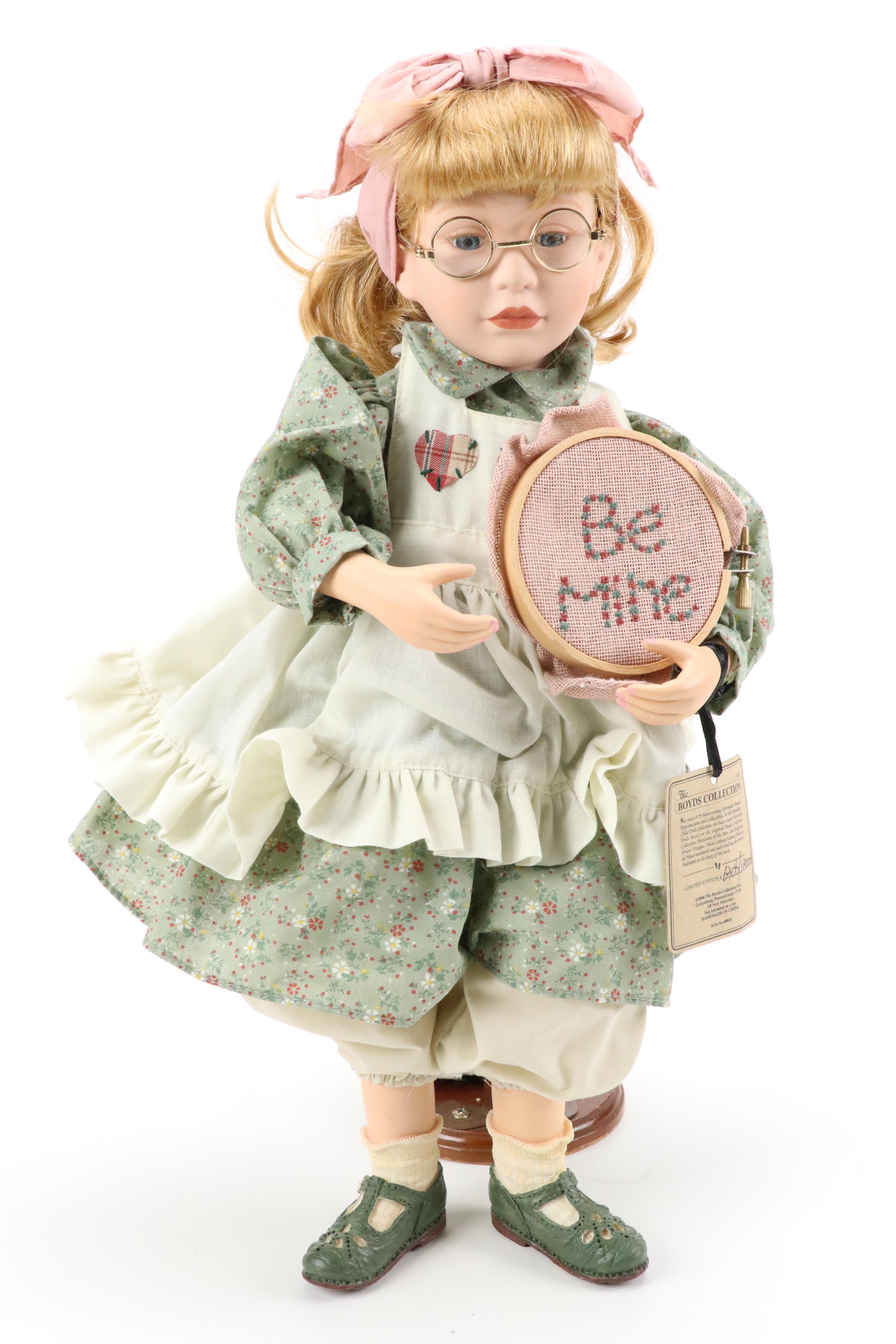 Boyds Collection Yesterdays' Child "Jean" "Alyssa" and "Jocelyn" Porcelain Dolls