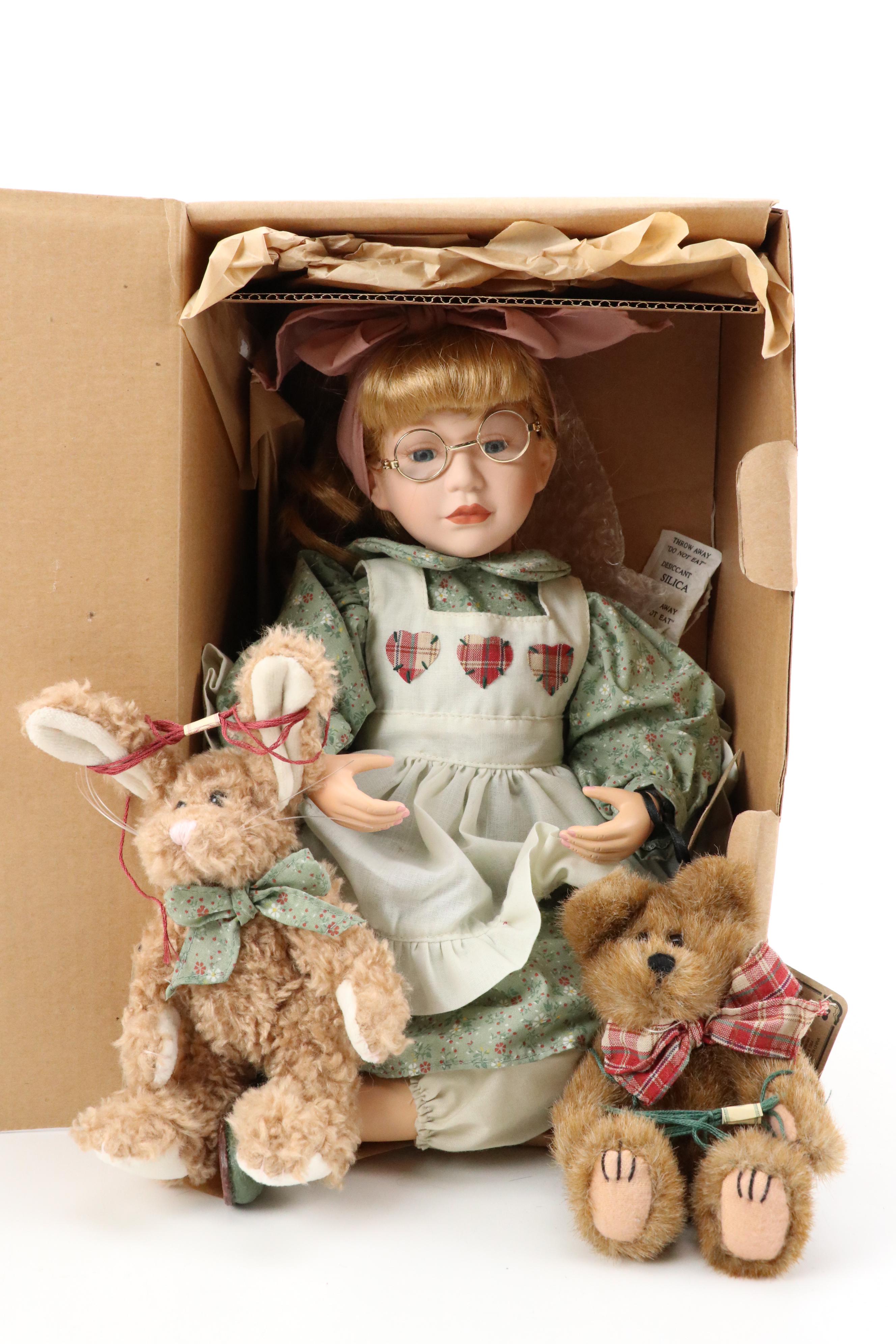 Boyds Collection Yesterdays' Child "Jean" "Alyssa" and "Jocelyn" Porcelain Dolls
