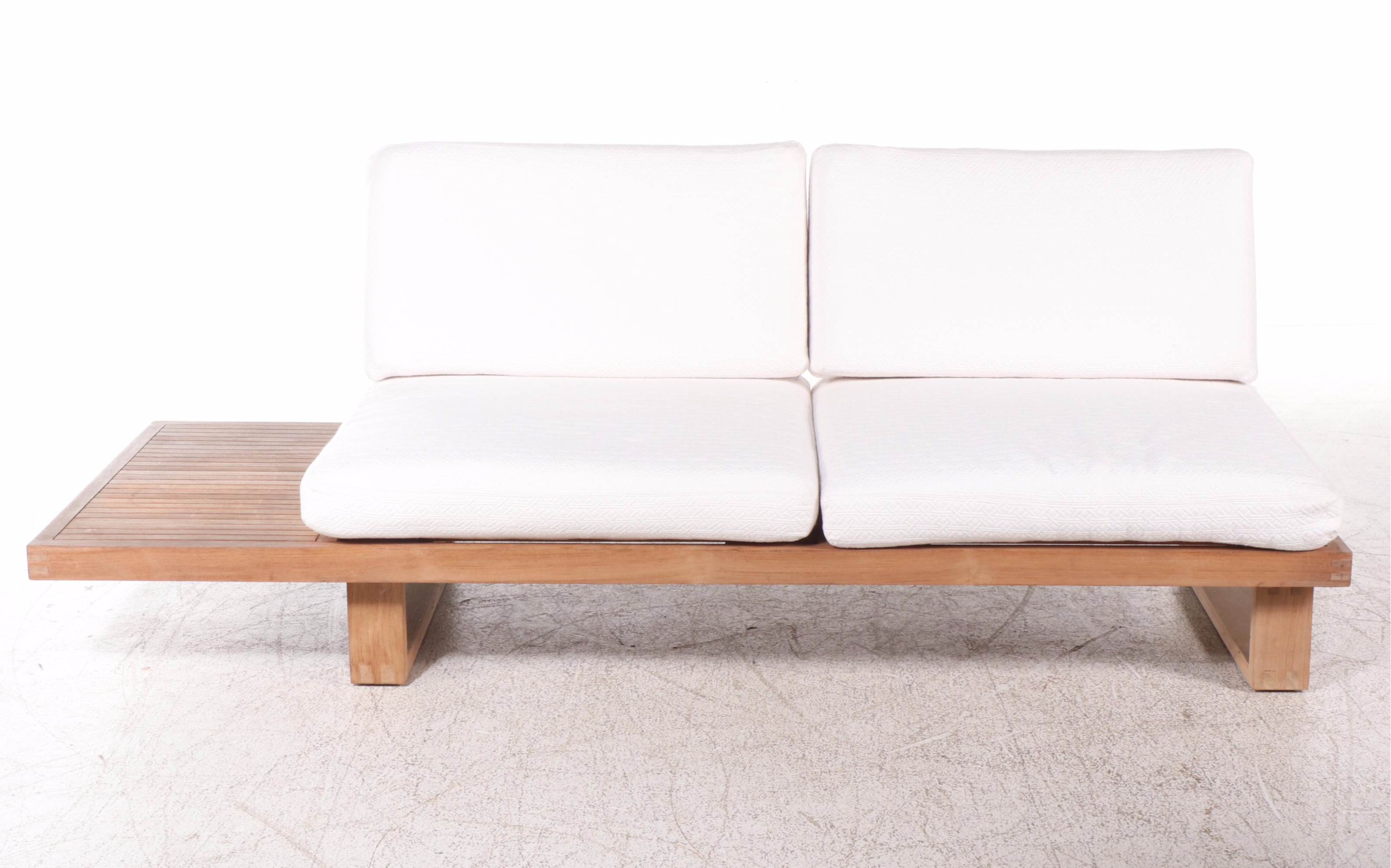 Frontgate San Remo Modernist Style Teak Patio Loveseat