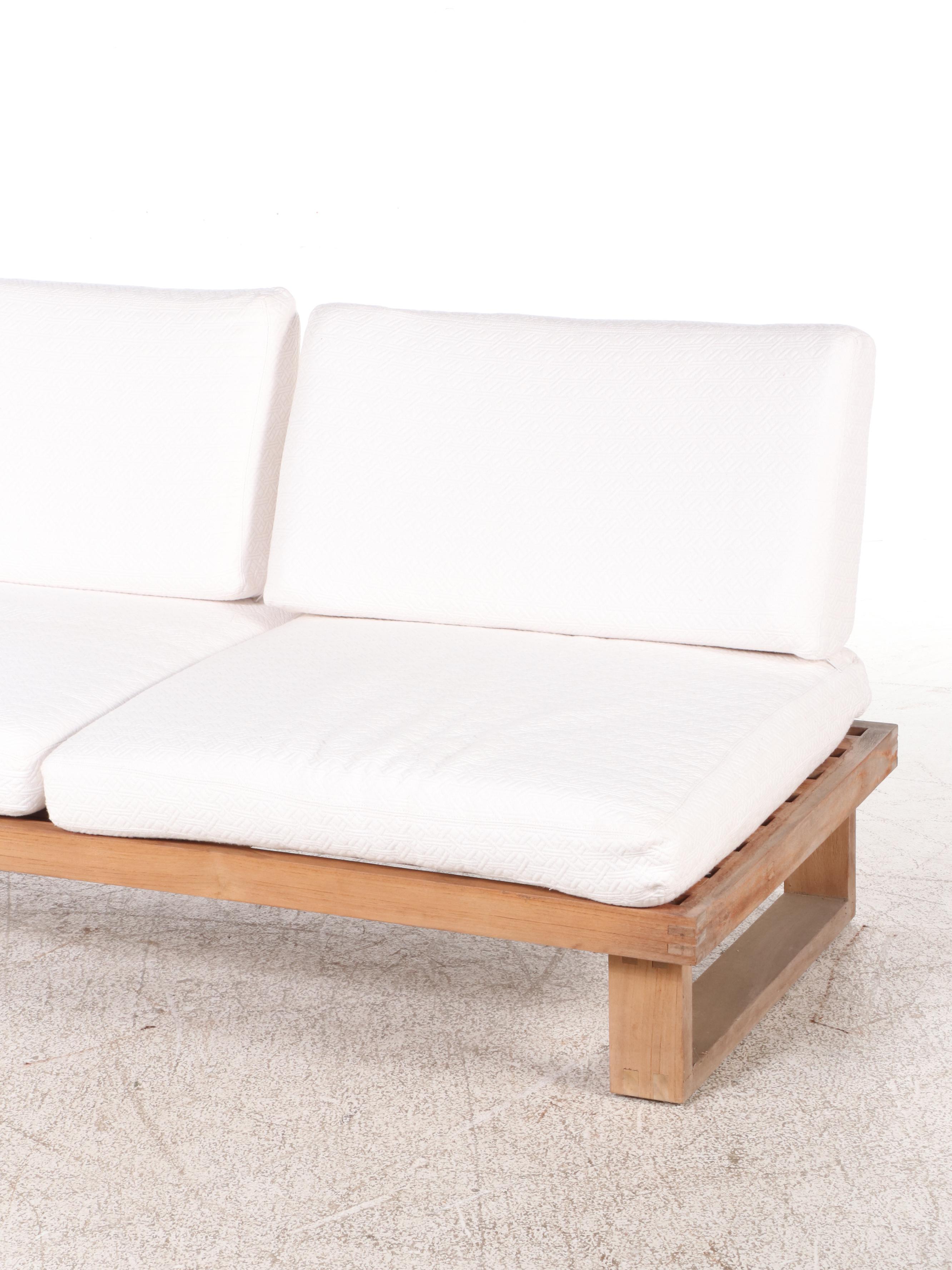 Frontgate San Remo Modernist Style Teak Patio Loveseat