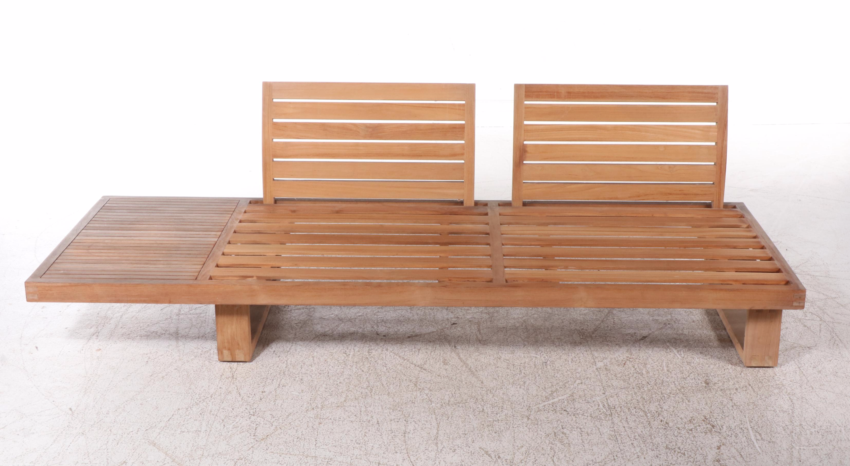 Frontgate San Remo Modernist Style Teak Patio Loveseat