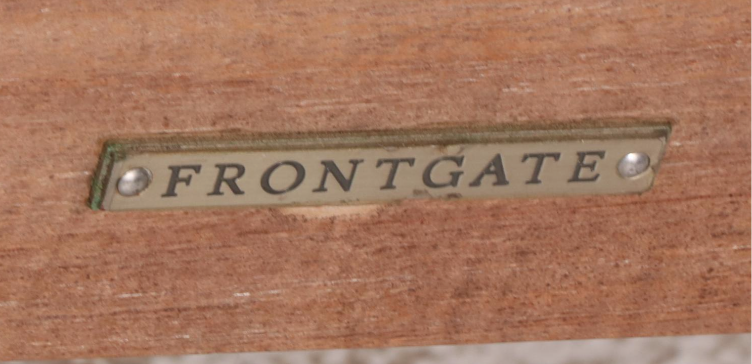 Frontgate San Remo Modernist Style Teak Patio Loveseat