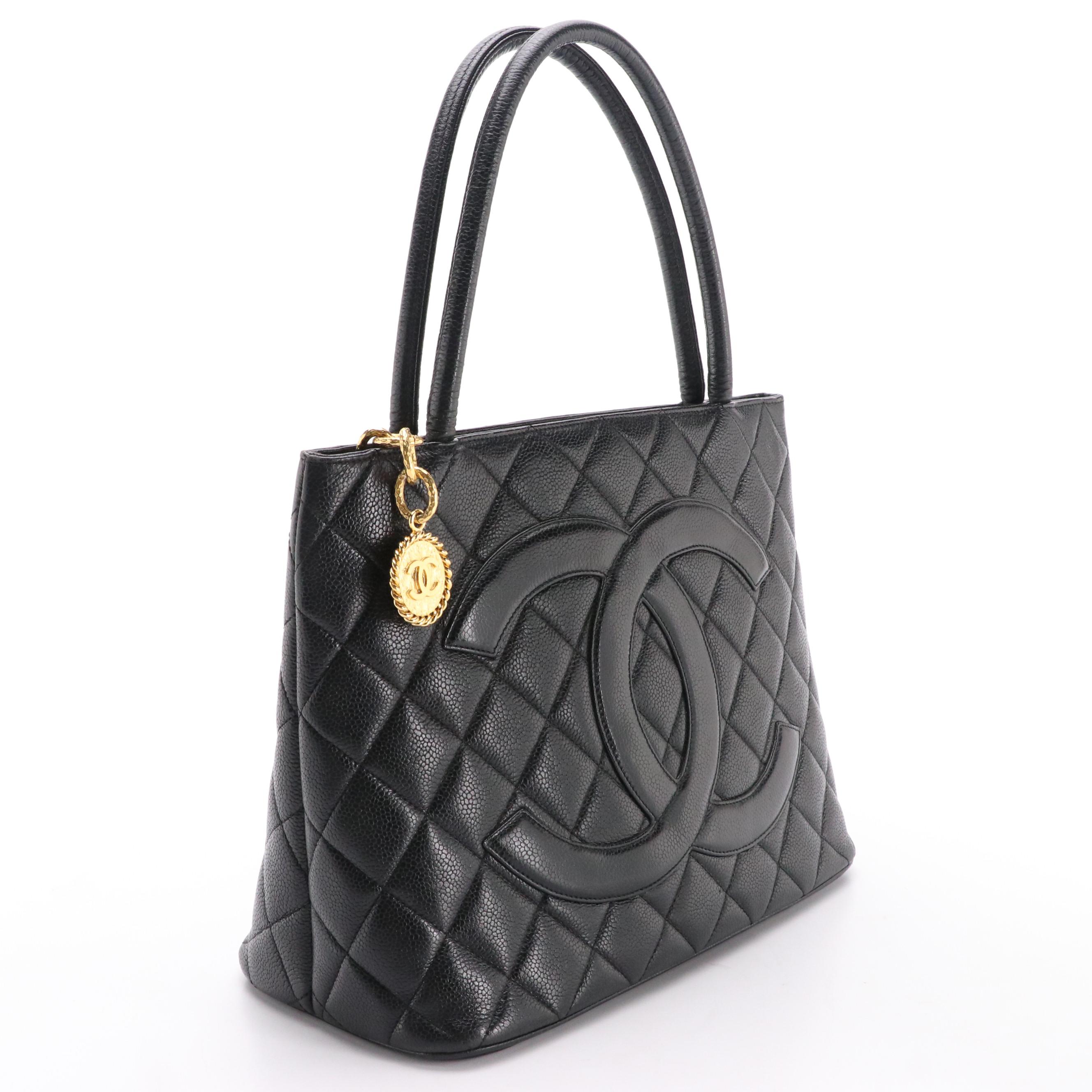 Chanel CC Medallion Tote in Caviar Quilted Leather
