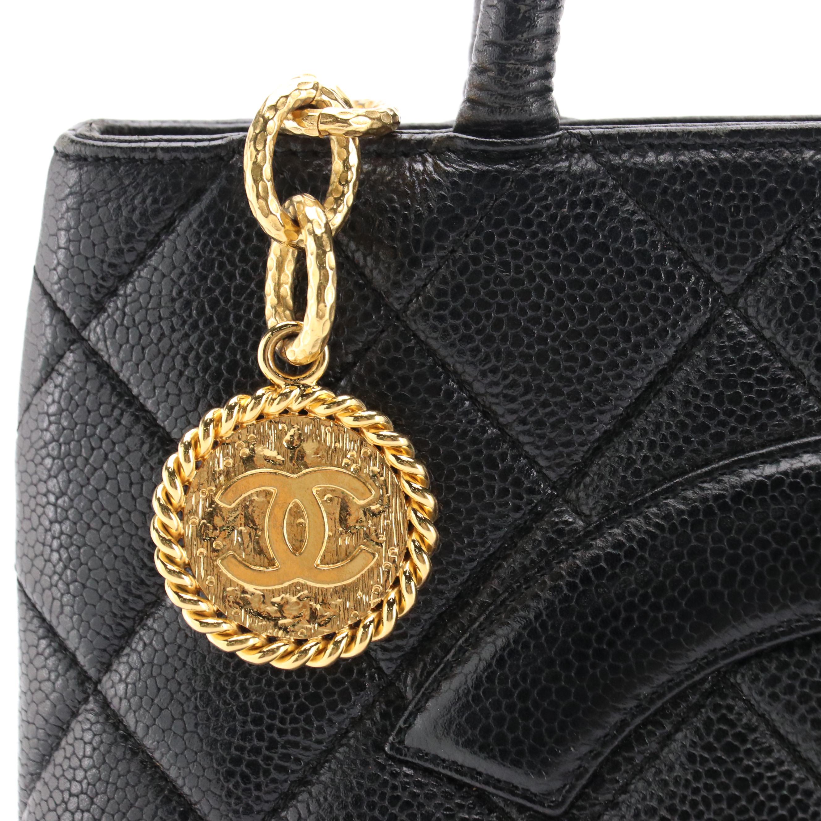 Chanel CC Medallion Tote in Caviar Quilted Leather