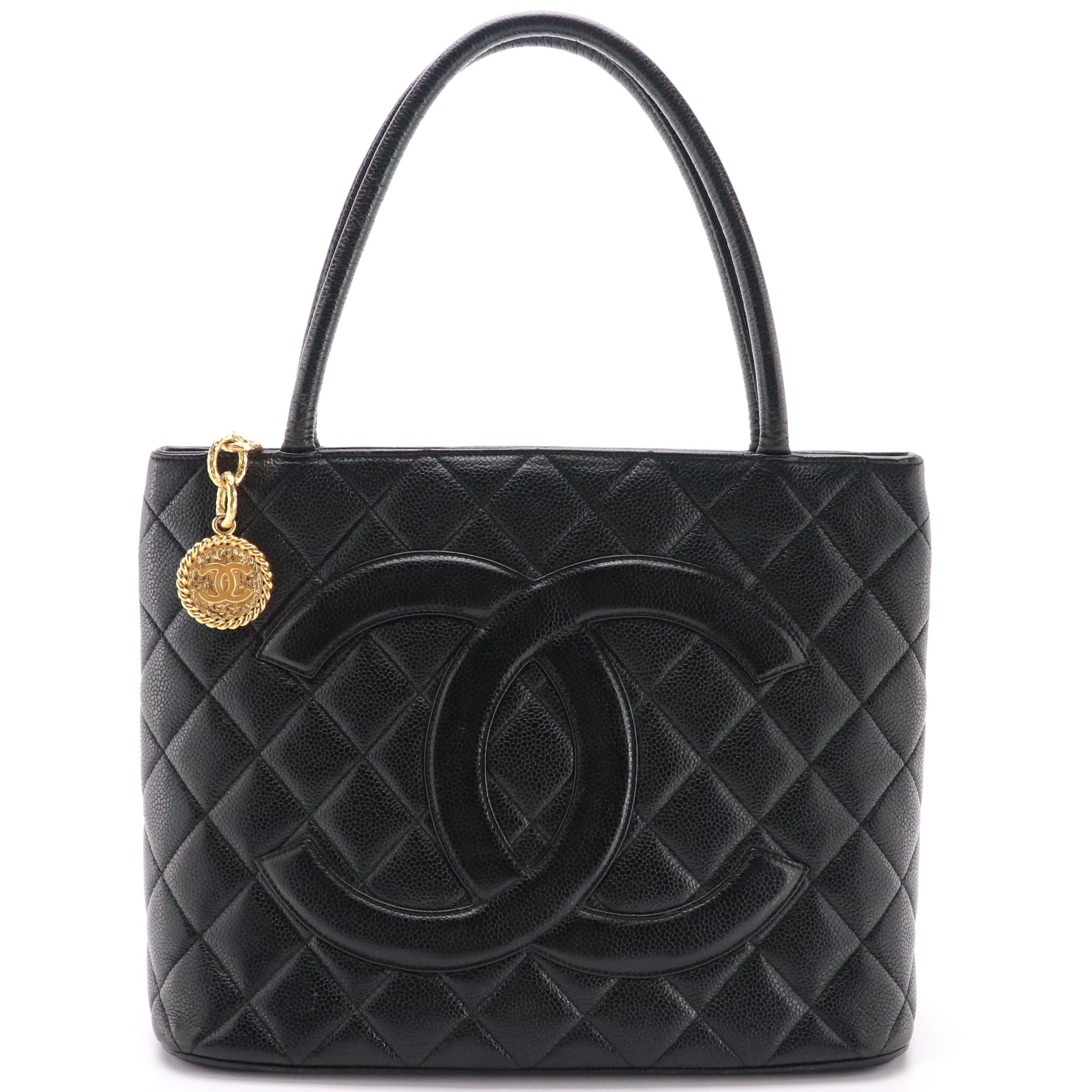 Chanel CC Medallion Tote in Caviar Quilted Leather