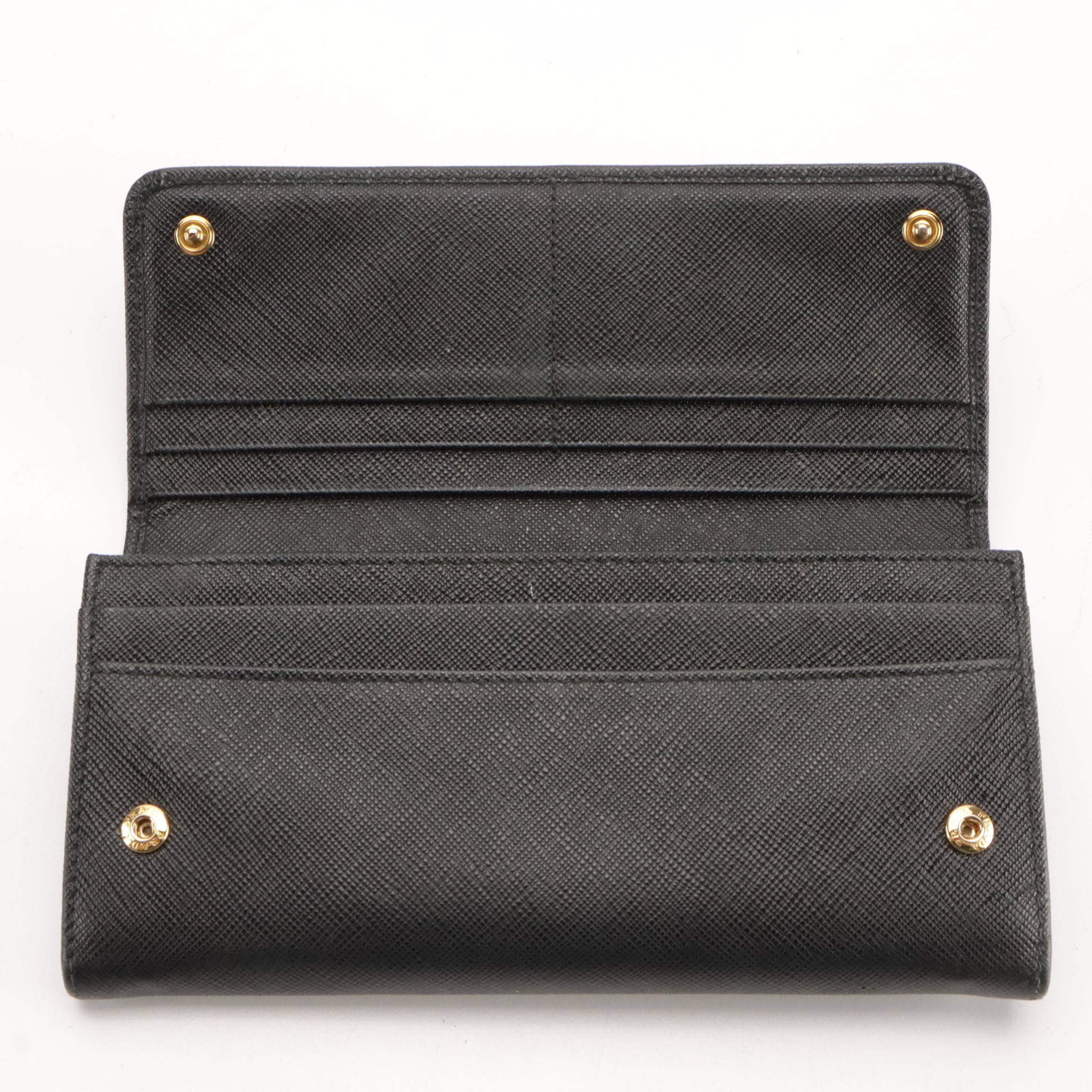 Prada Wallet 1MH132 in Saffiano Leather with Detachable Card Holder/ID Case