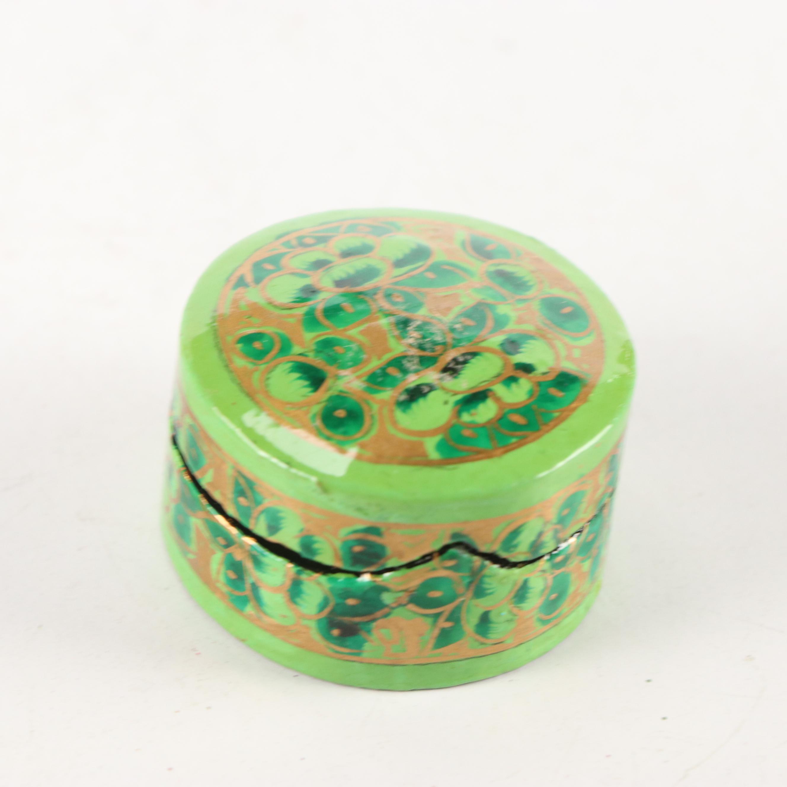 Indian Folk Art Hand-Painted Kashmiri Papier-Mâché Boxes