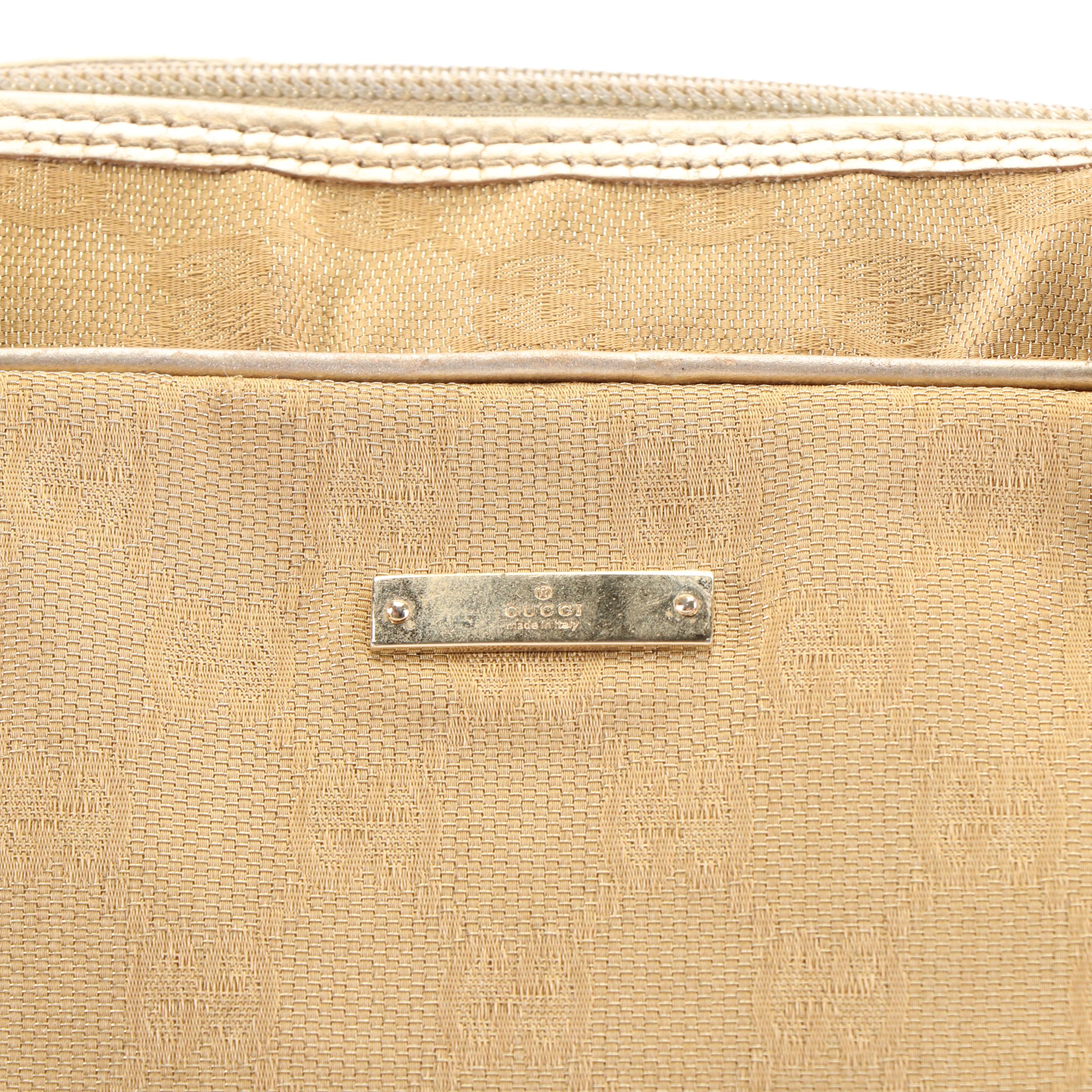 Gucci Shoulder Bag in GG Lurex Canvas and Metallic Leather