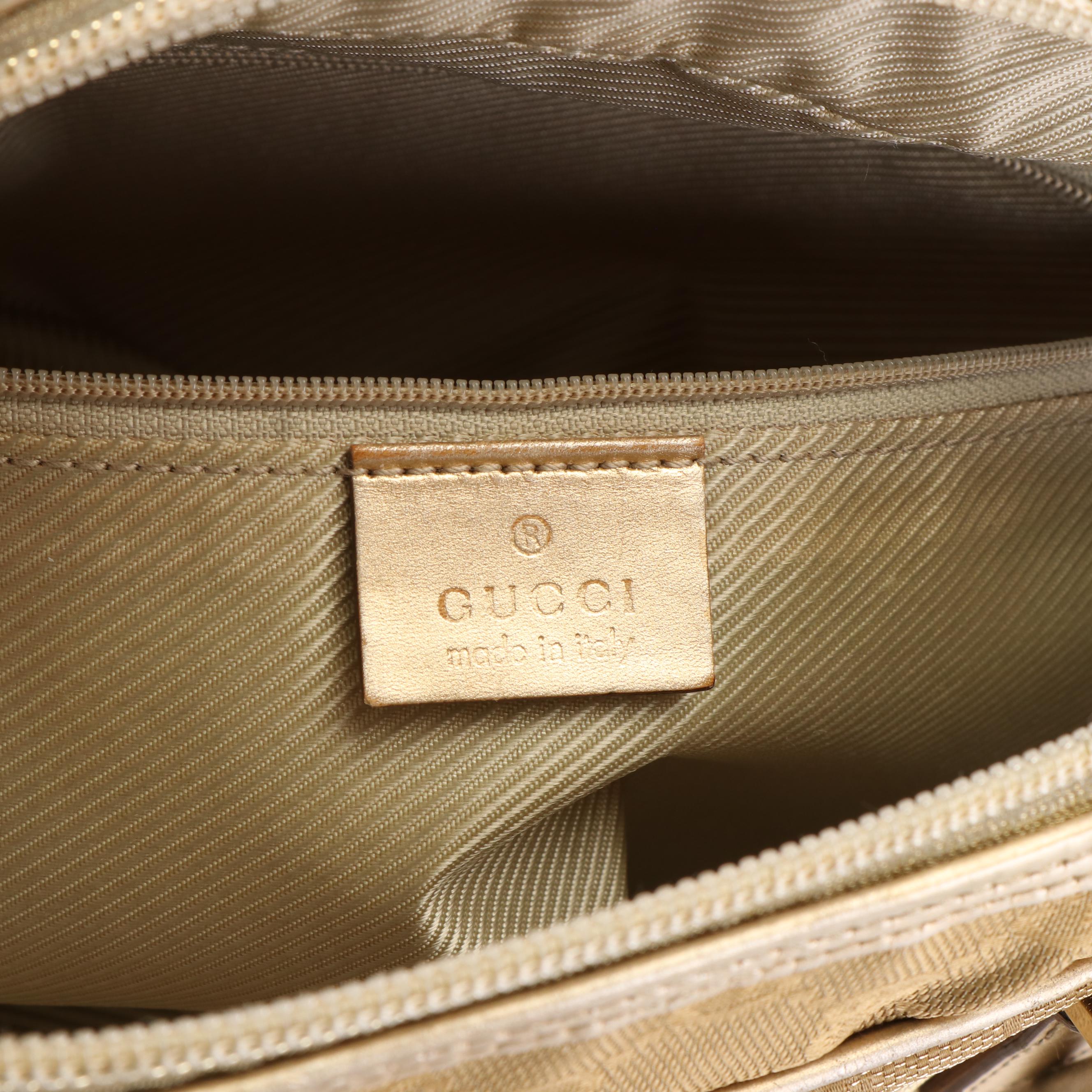 Gucci Shoulder Bag in GG Lurex Canvas and Metallic Leather