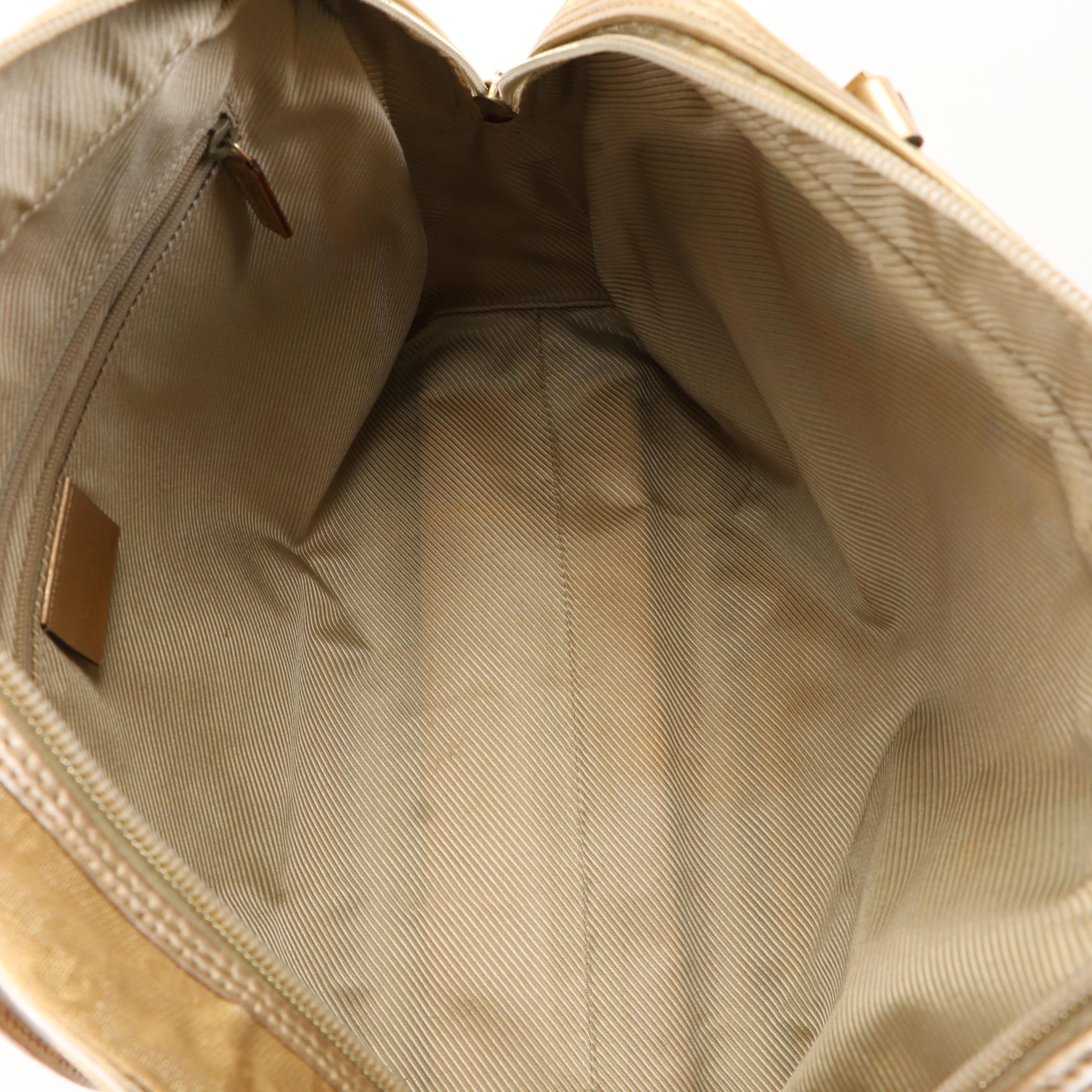 Gucci Shoulder Bag in GG Lurex Canvas and Metallic Leather