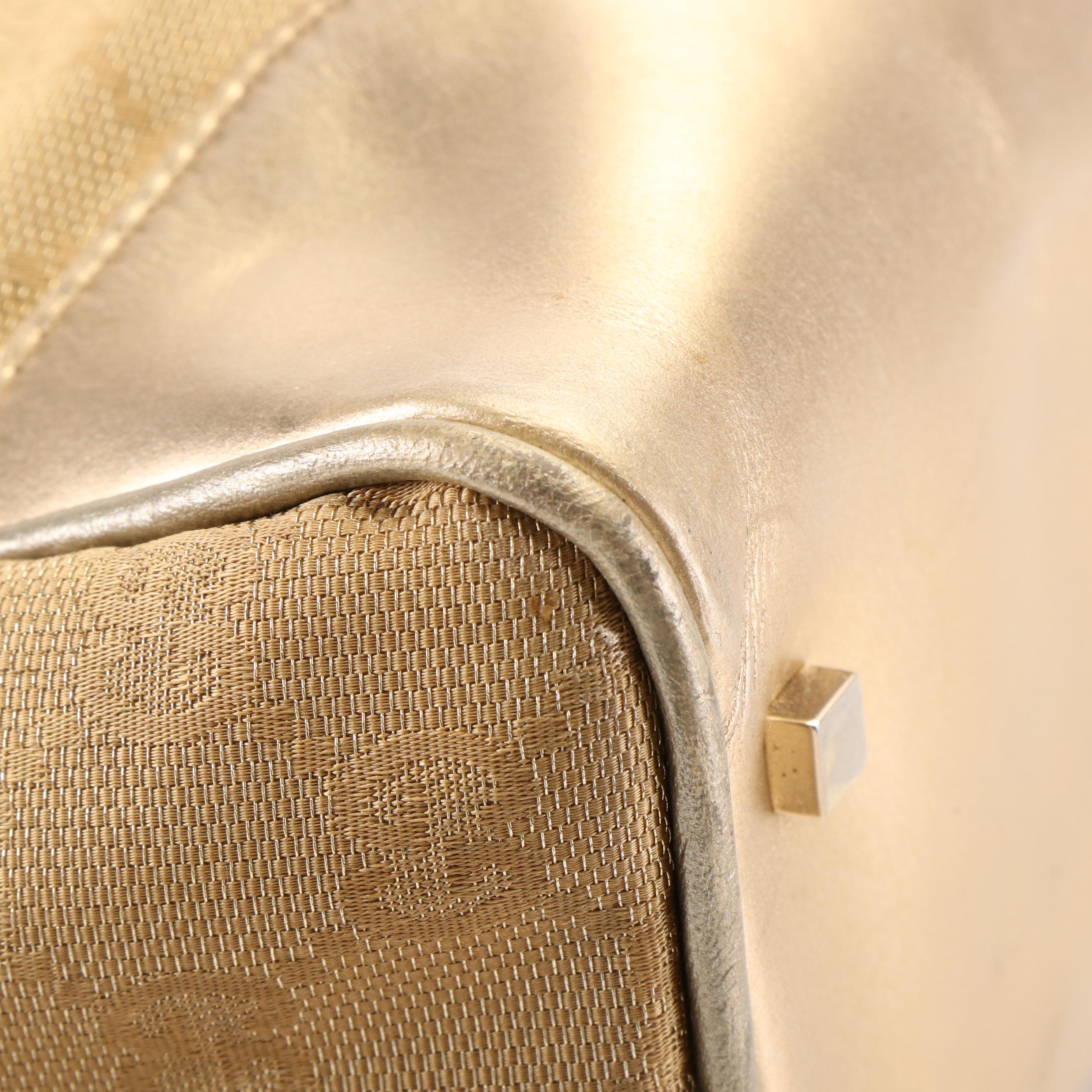 Gucci Shoulder Bag in GG Lurex Canvas and Metallic Leather