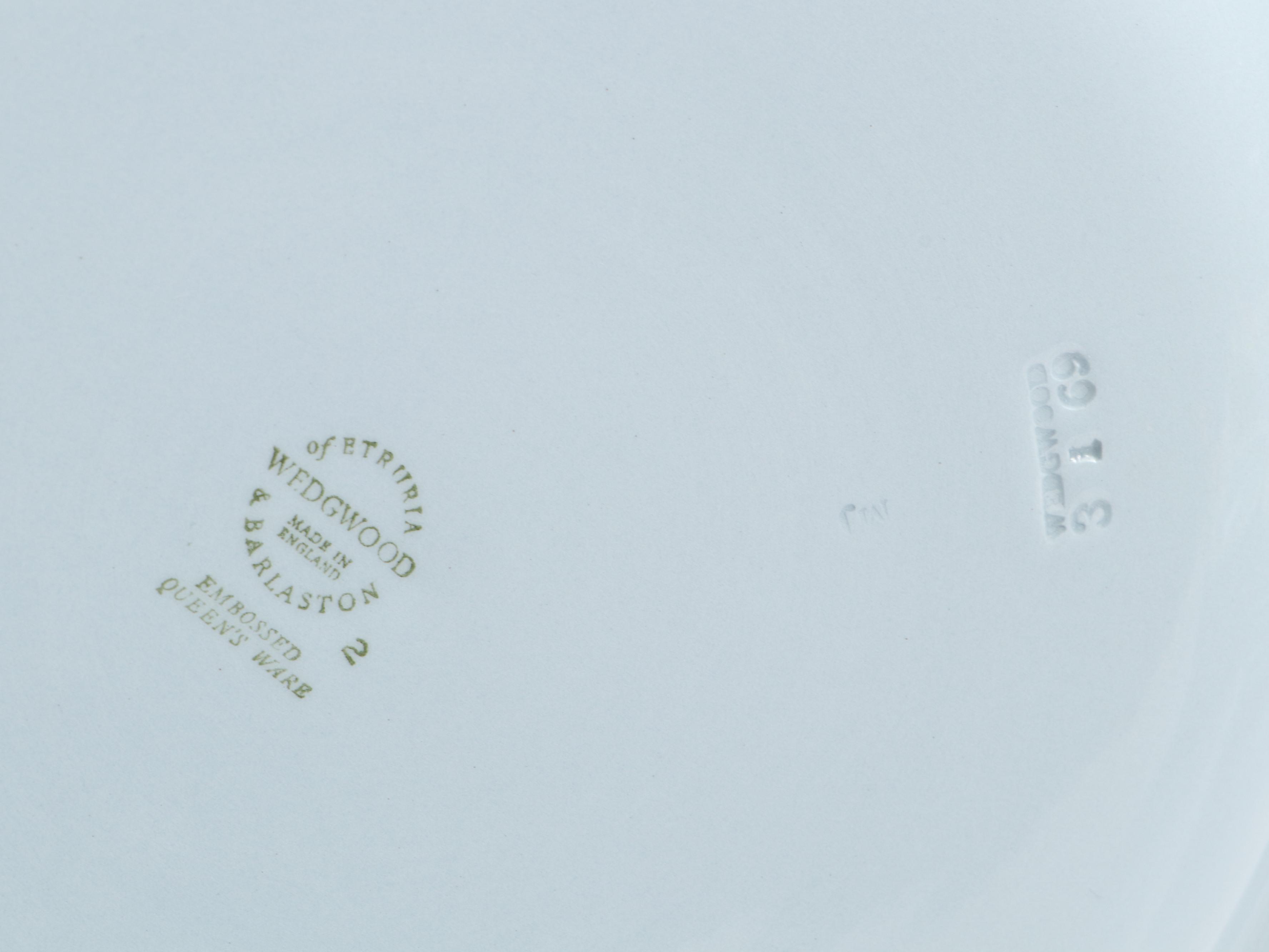 Wedgwood "Cream Color on Lavender" Embossed Queensware Porcelain Dinnerware