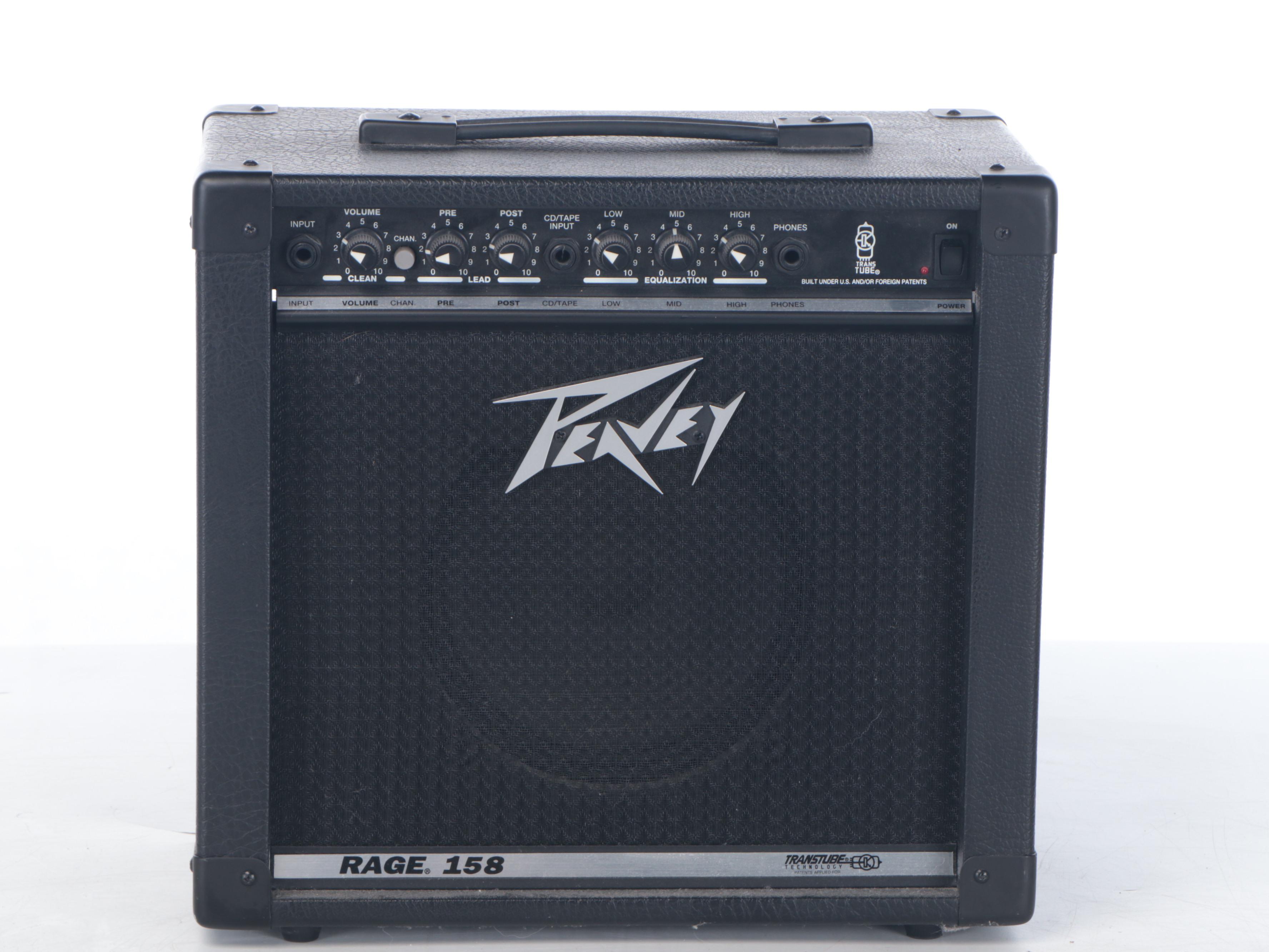 Fender Stratocaster Electric Guitar & Nylon Gig Bag, Peavey Rage 158 Guitar Amp