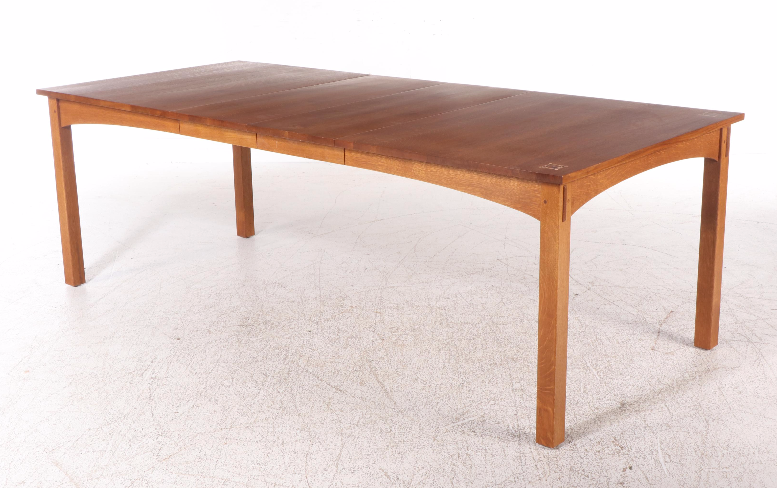 Stickley Arts and Crafts Style Oak Dining Set