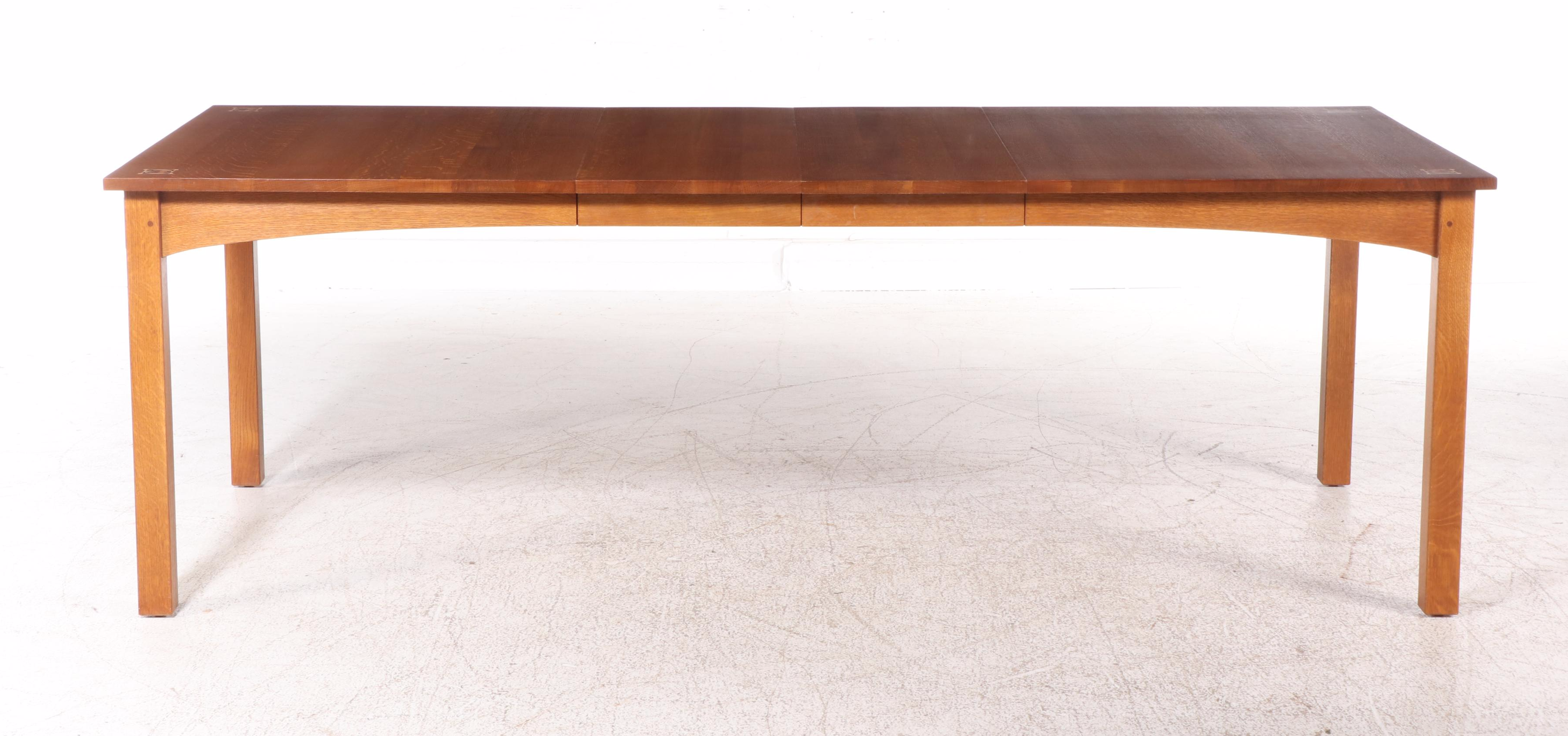 Stickley Arts and Crafts Style Oak Dining Set