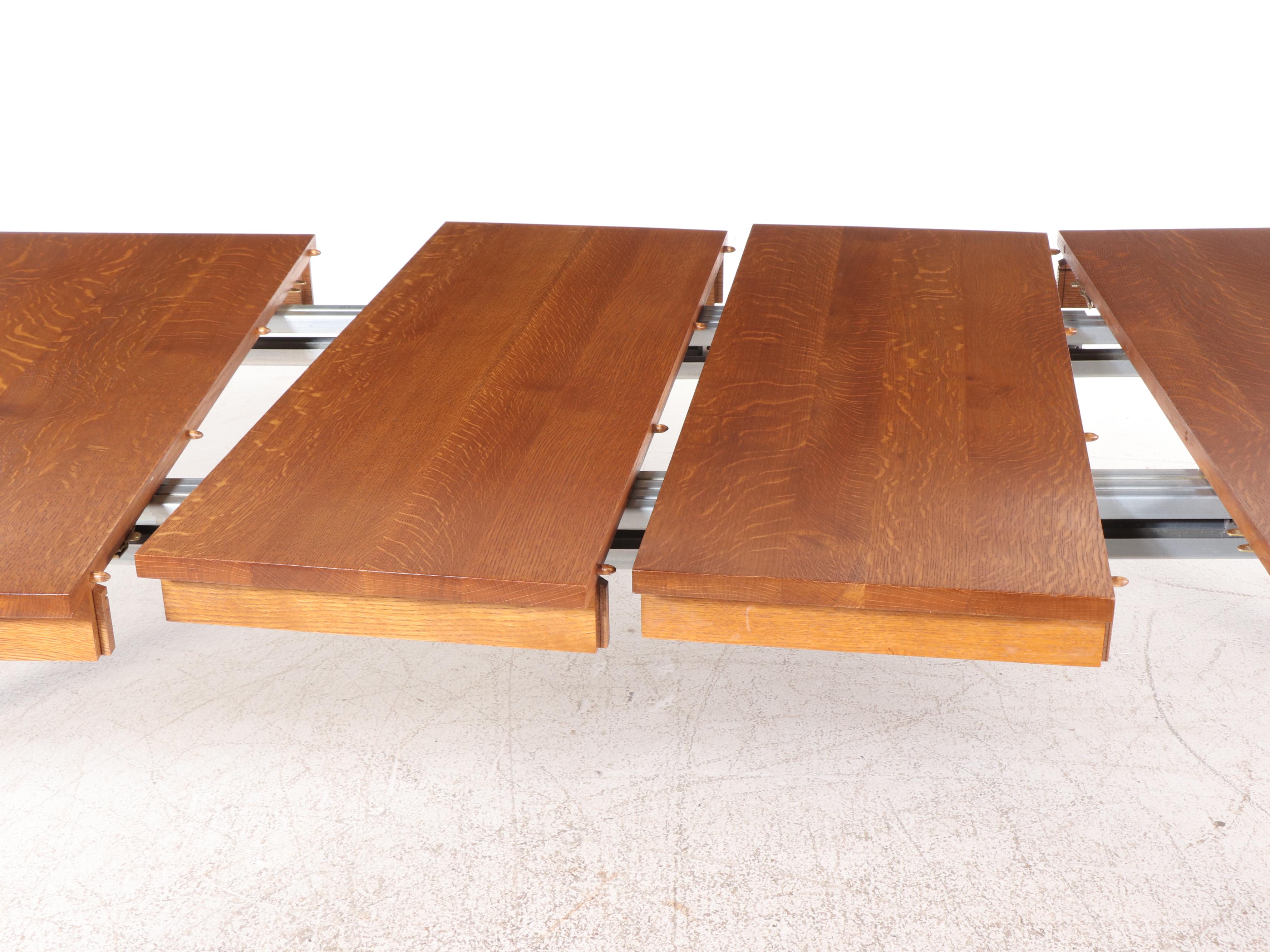 Stickley Arts and Crafts Style Oak Dining Set