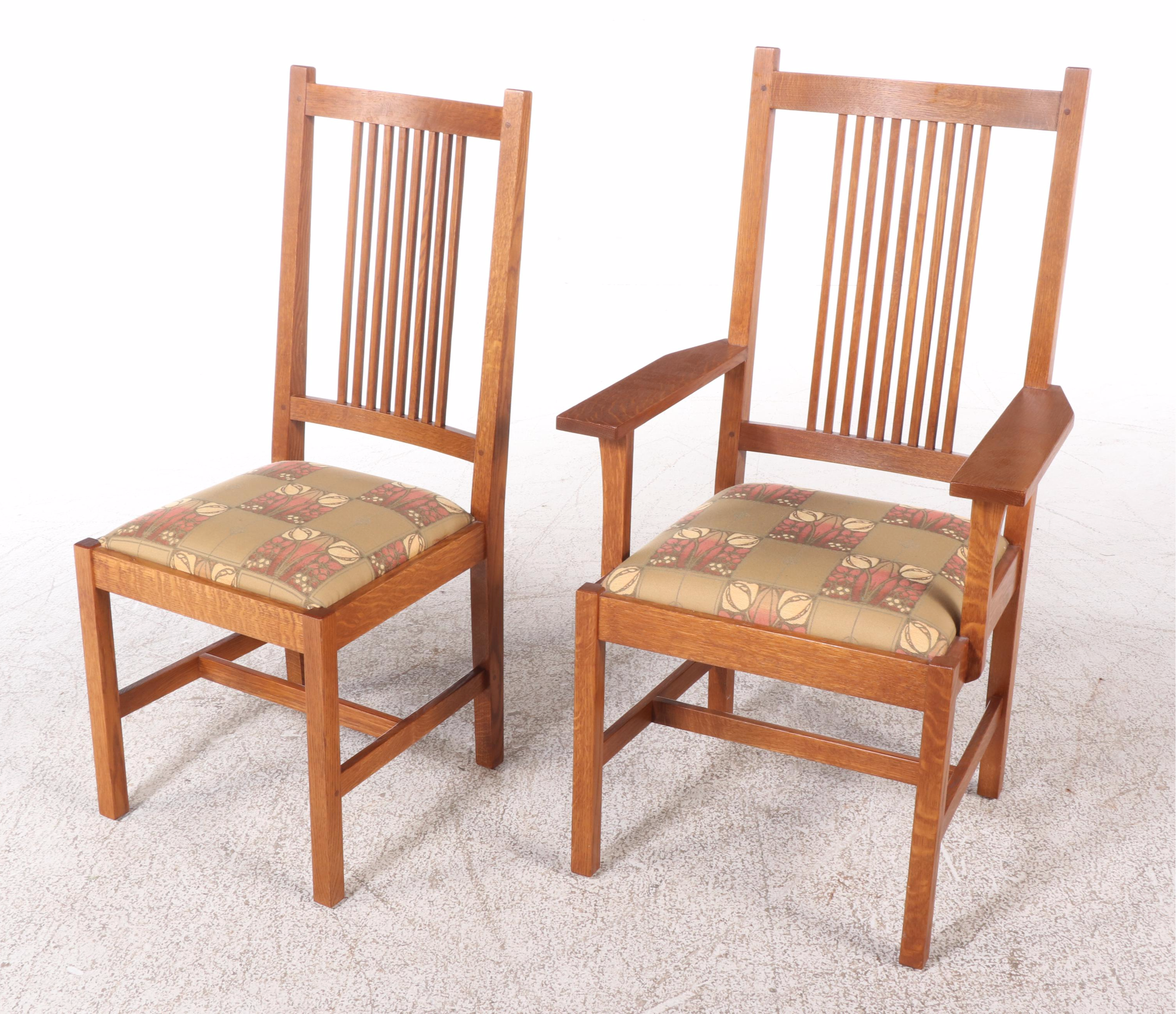 Stickley Arts and Crafts Style Oak Dining Set