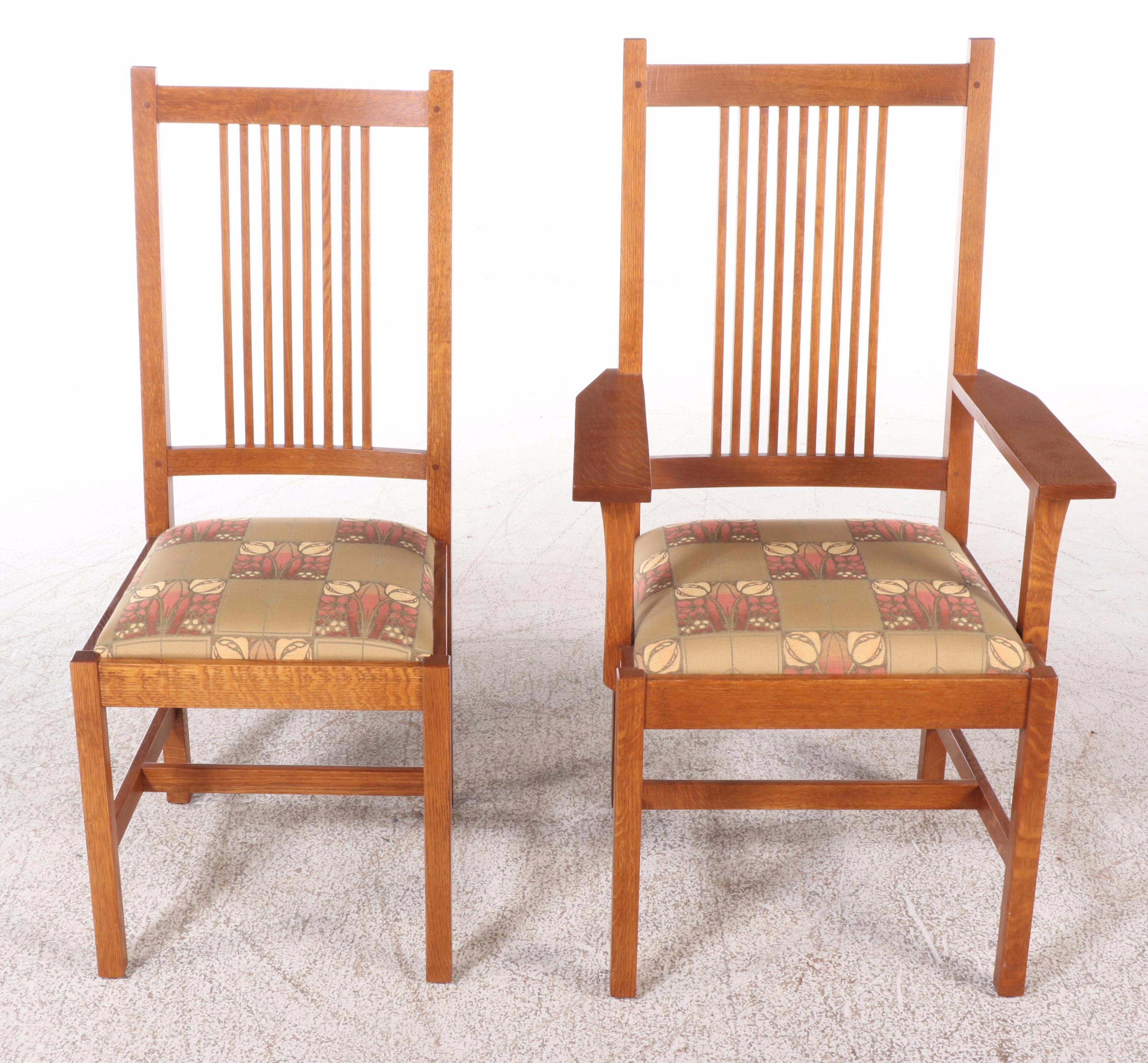 Stickley Arts and Crafts Style Oak Dining Set