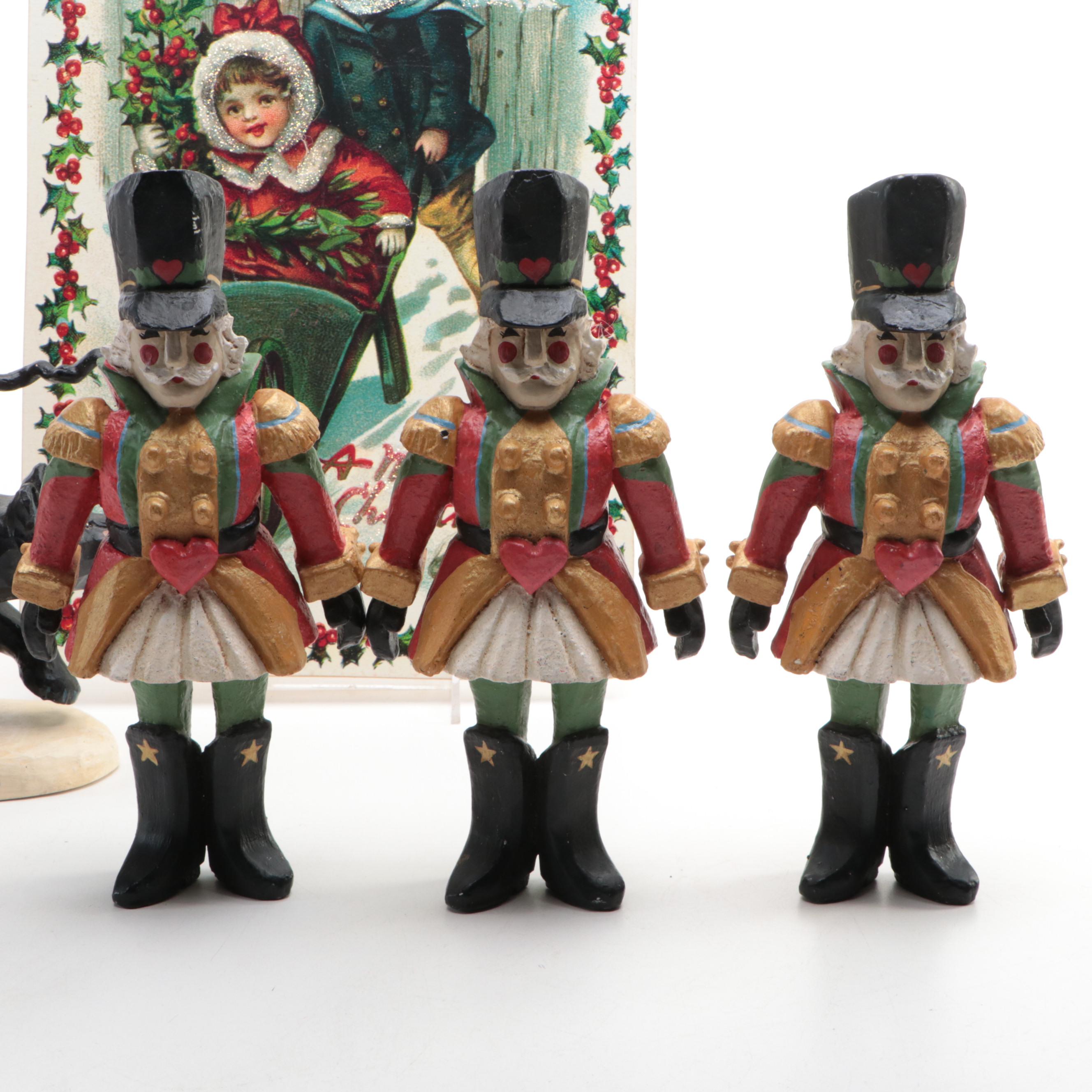 House of Hatten Christmas Figurines with Wall Hanging
