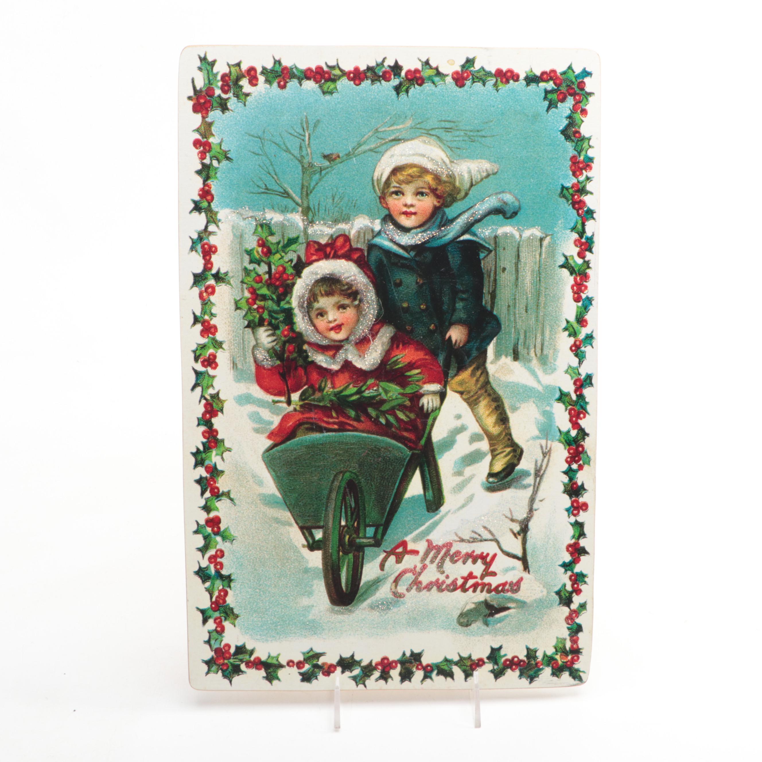 House of Hatten Christmas Figurines with Wall Hanging