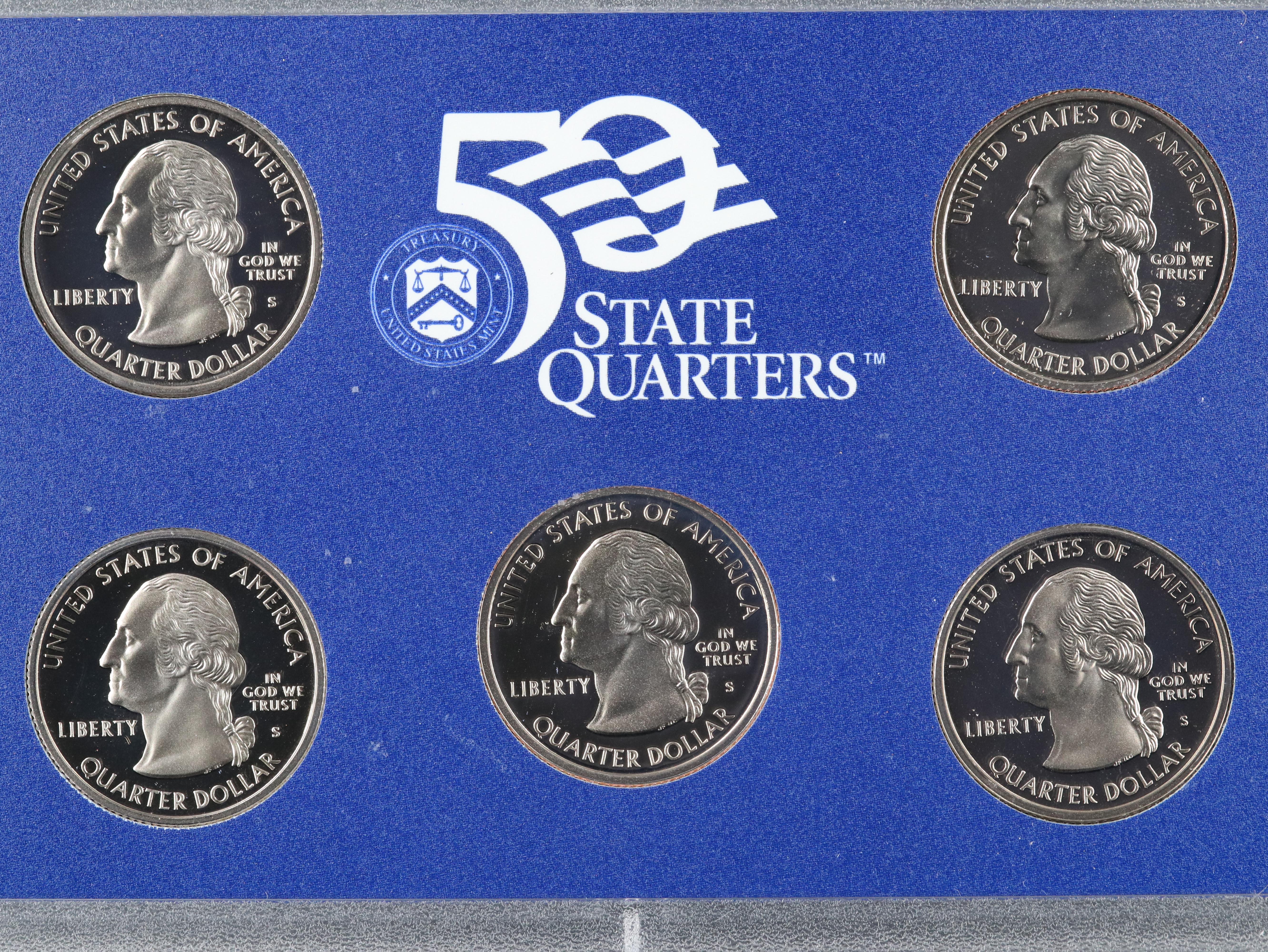 Collection of Eleven Different State Quarter Proof Sets 1999-2009 Complete